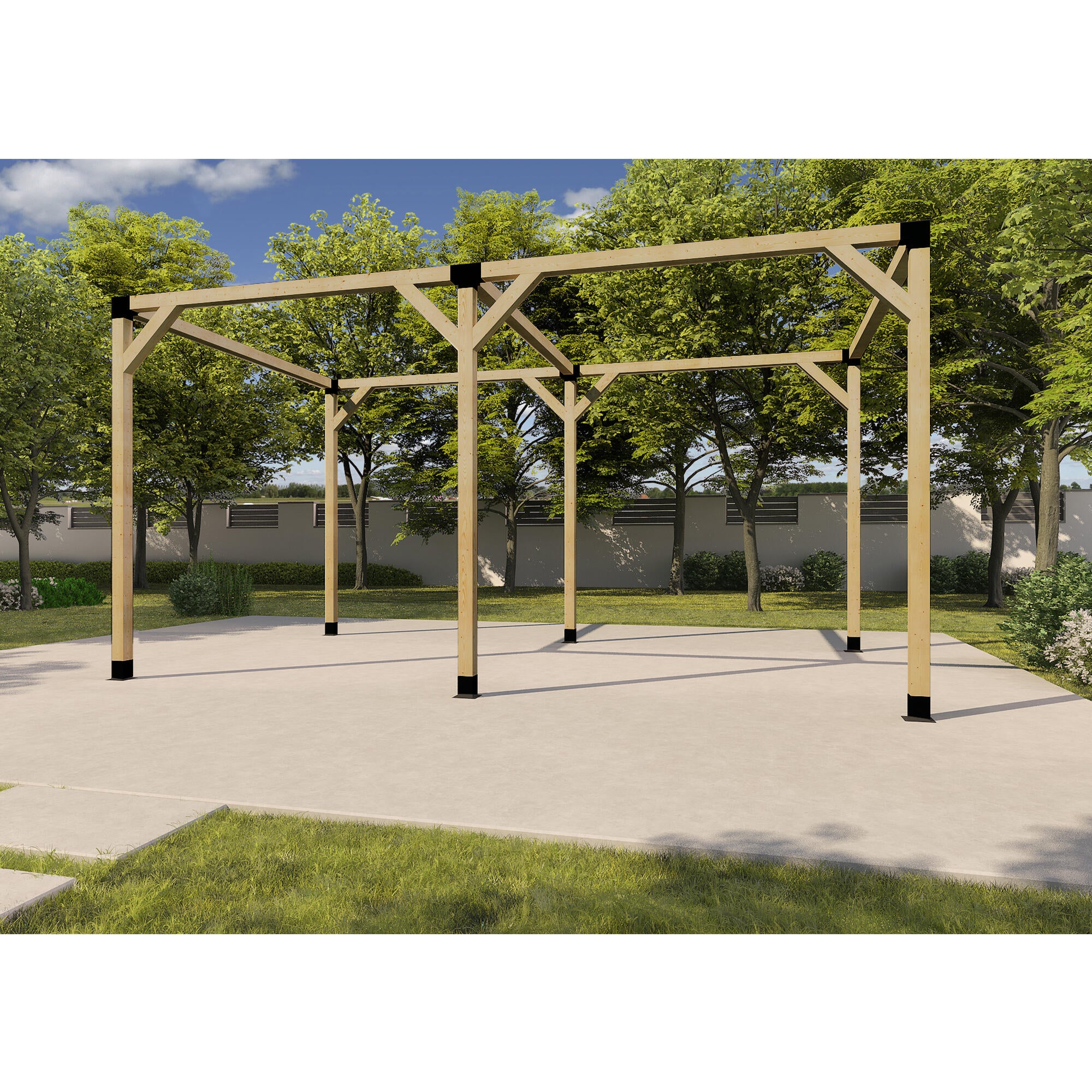 Poste de madera maciza tratado autoclave de  9x9x240 cm para pérgola - 2