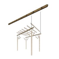 Travesaño de madera maciza mecanizado de 9x4x360 cm para pérgola ...
