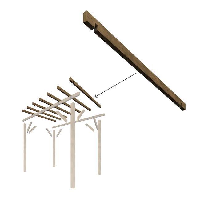 Travesaño de madera maciza 9x4x240 cm | Leroy Merlin