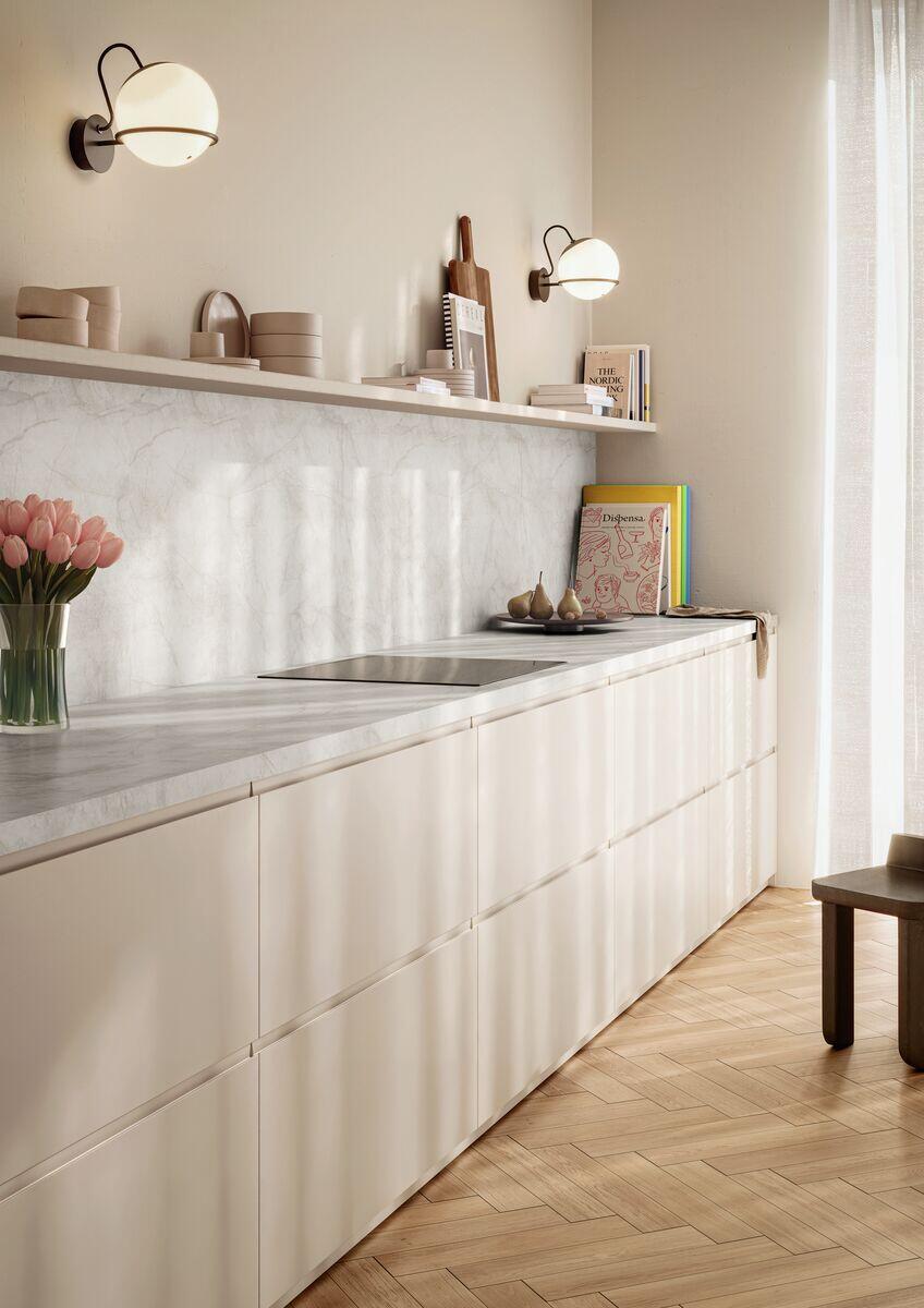 Crédence stratifié Marbre Annapurna L.300 xH.64cmxE.9.6mm