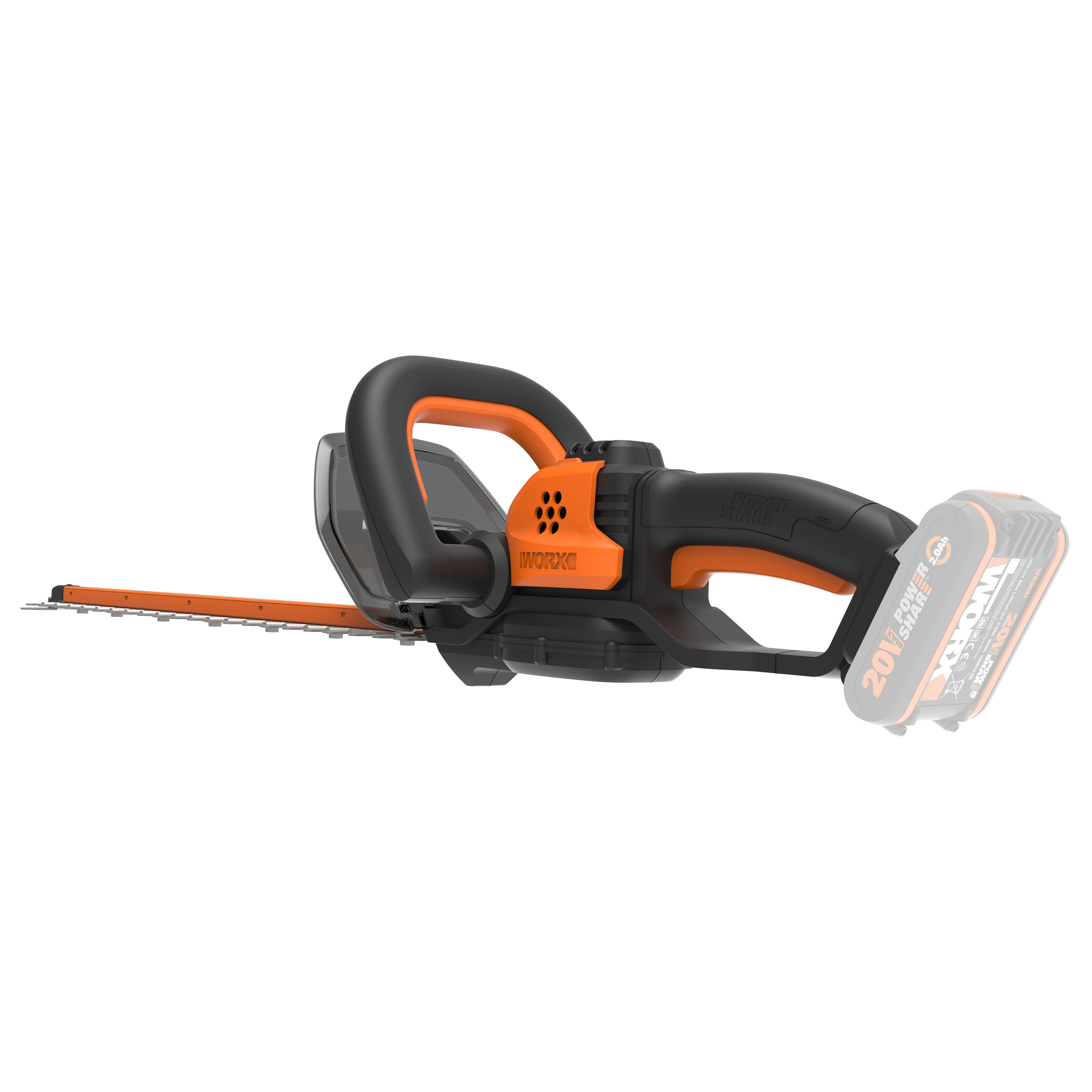 Tagliasiepi a batteria in abs WORX Powershare lama da 56 cm 20 V batteria non inclusa con guaina protettiva - 3