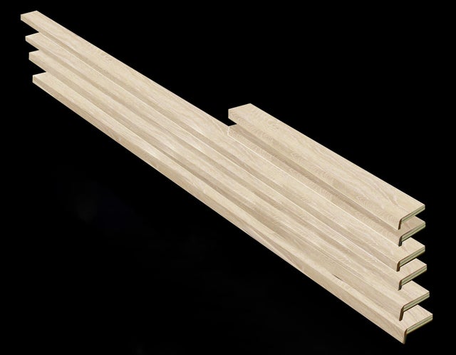 Kit de guarnição aba larga Moldau acácia 7x1,2x200 cm