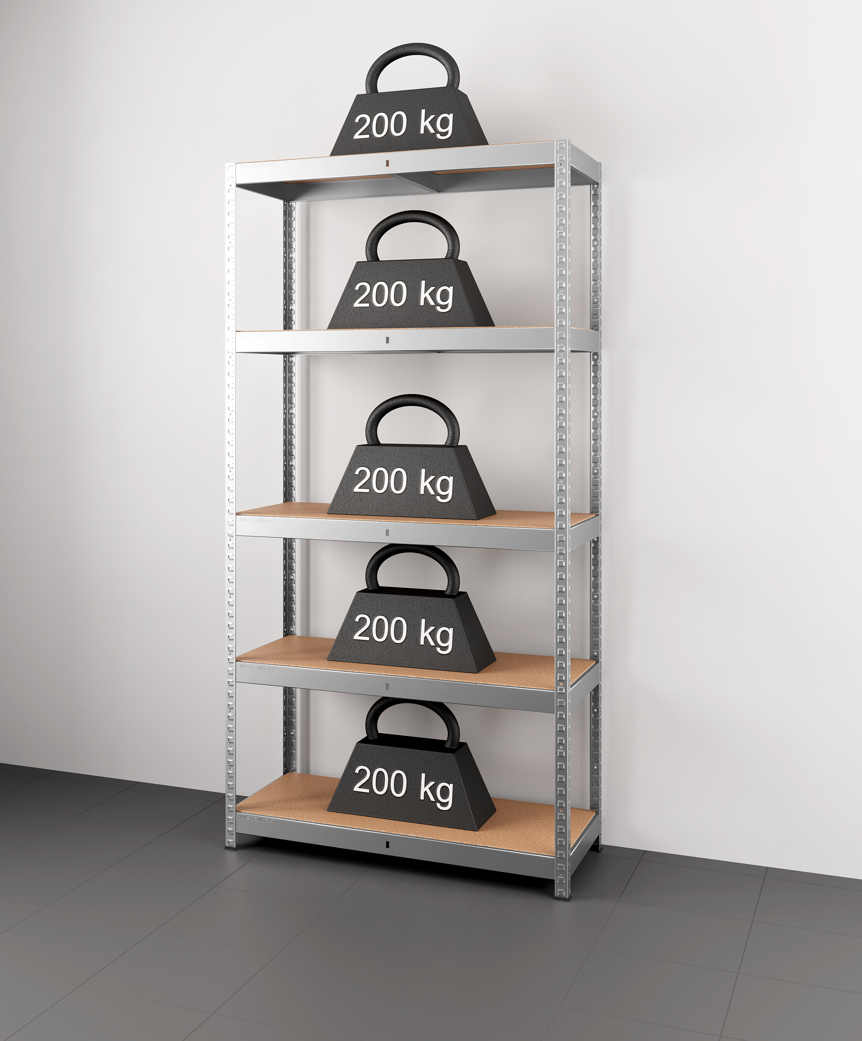 Regał metalowy 200 kg 179 x 80 x 40 cm 5P Galva Metalkas - 2