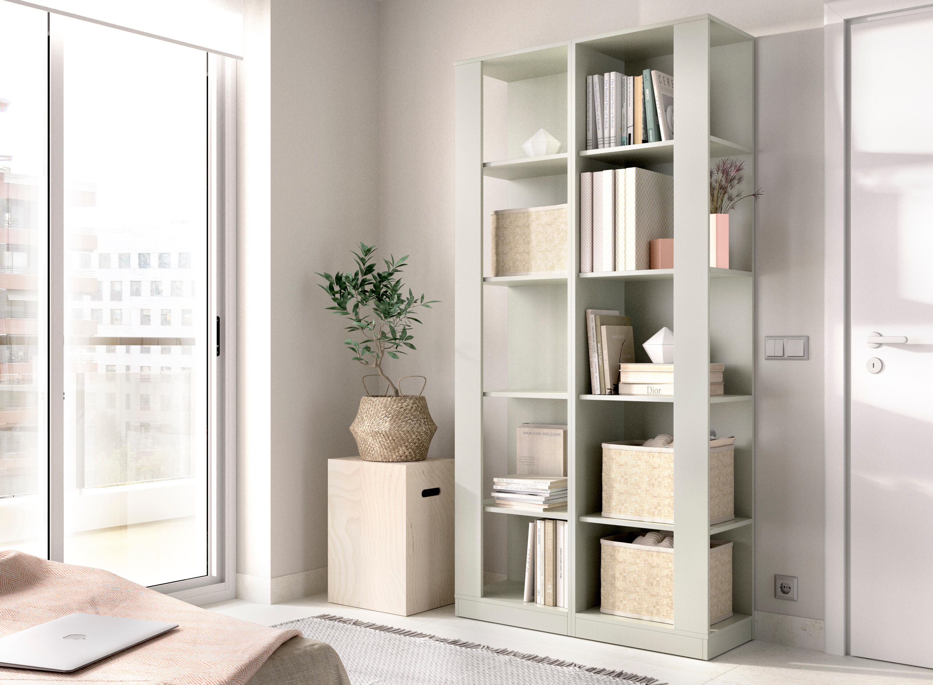 Estantería Five Verde Duna 203.5x34.5x50cm (Ancho x Alto x Fondo) - 3