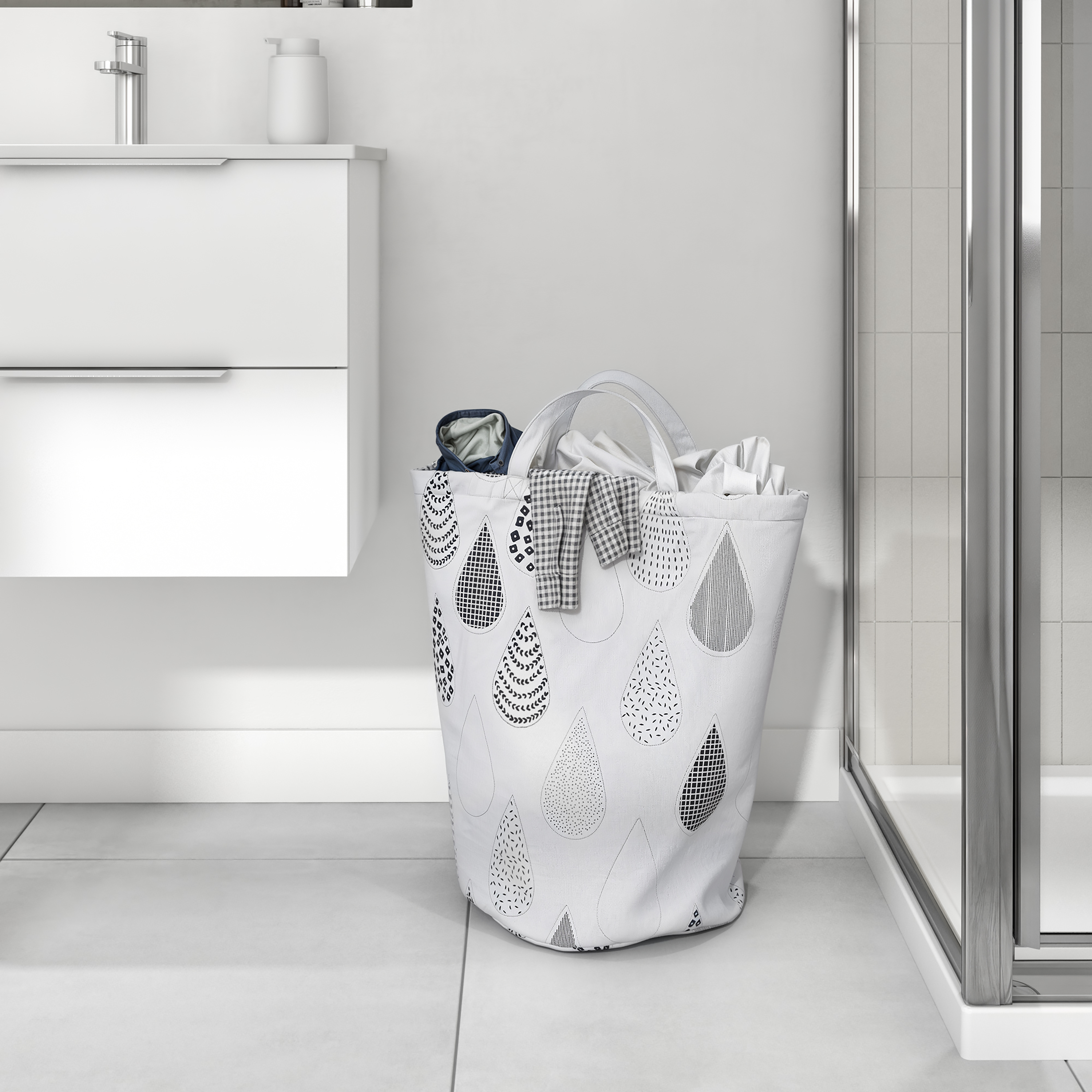 Cesto de ropa Pattern blanco, gris / plata, negro 47 L. - 2