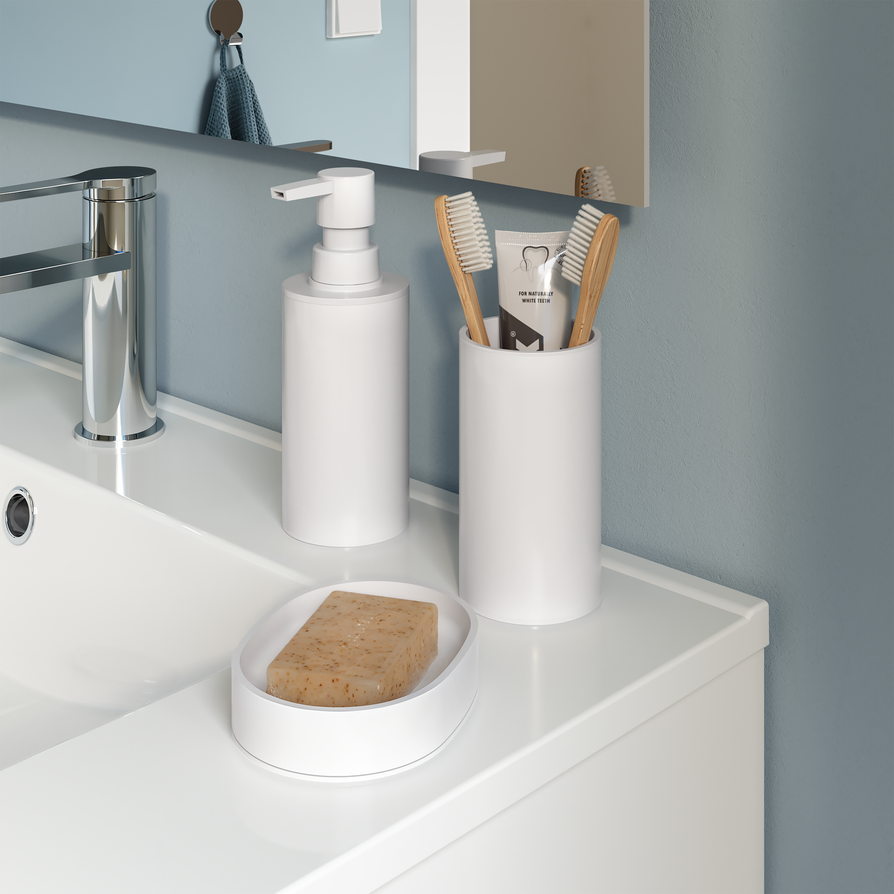 Saboneteira branco mate Sensea Essential - 4