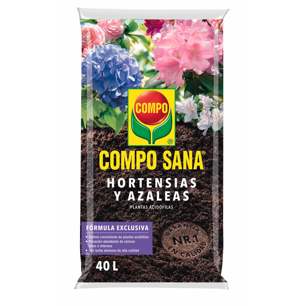Sustrato para hortensias y azaleas compo sana para plantas acidófilas 40l