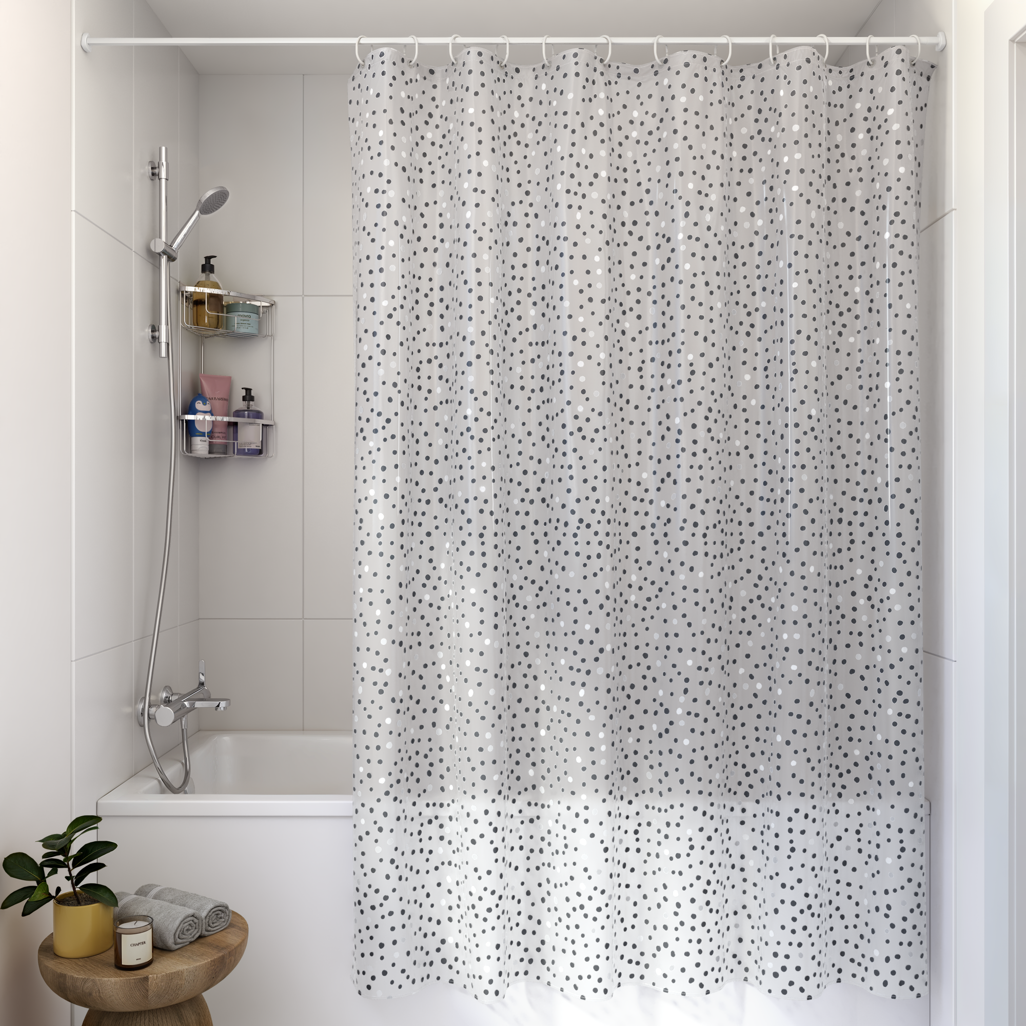 Rideau de douche 180 x 200 cm gris Essential  SENSEA - 2