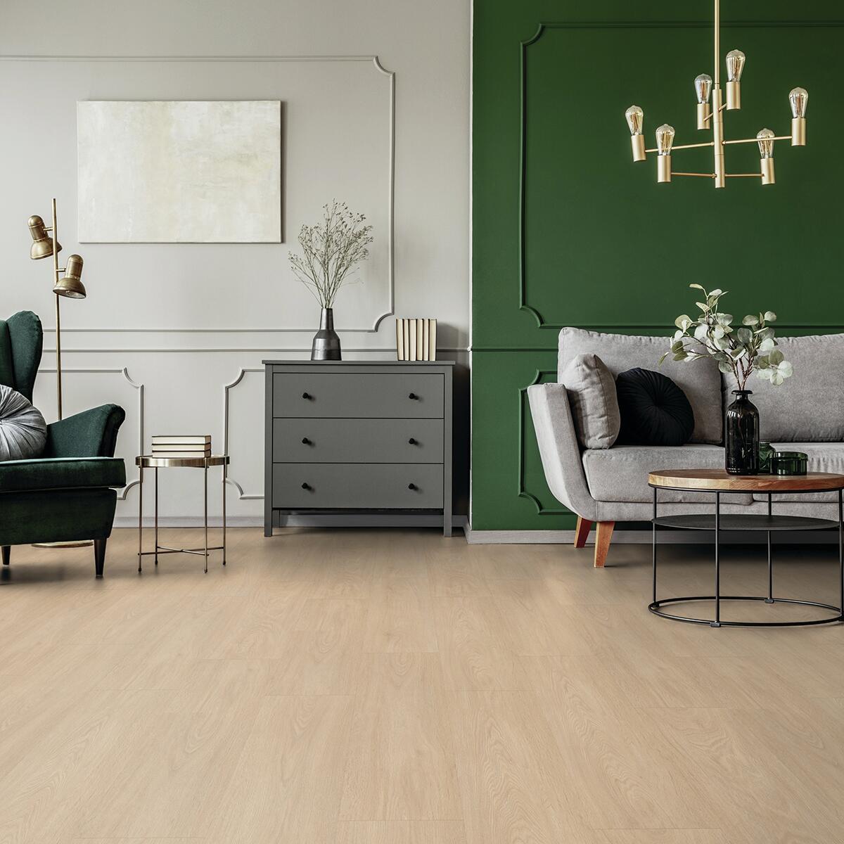 Pavimento vinílico mosaico de SPC click flutuante SENSO COUNTRY RIGID ACOUSTIC superior Gerflor 5,7 mm com base - 6