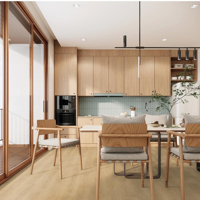 SPC effetto legno rovere miele Sp 5.7 mm passaggio intenso con sottopavimento integrato GERFLOR Senso 2 m²