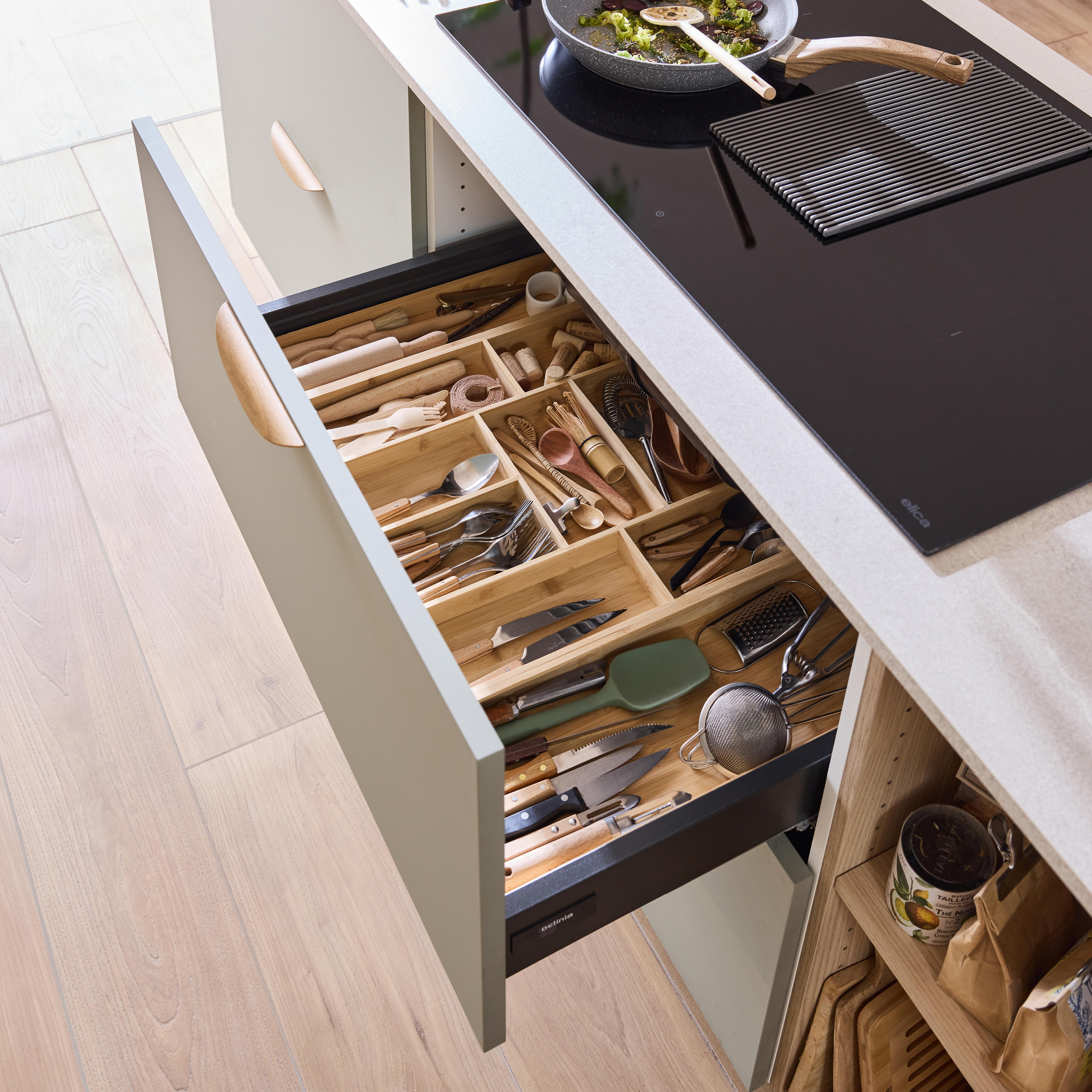 Range-couverts extensible bambou l.42 x P.45.8 cm x H.4.2 cm - 3