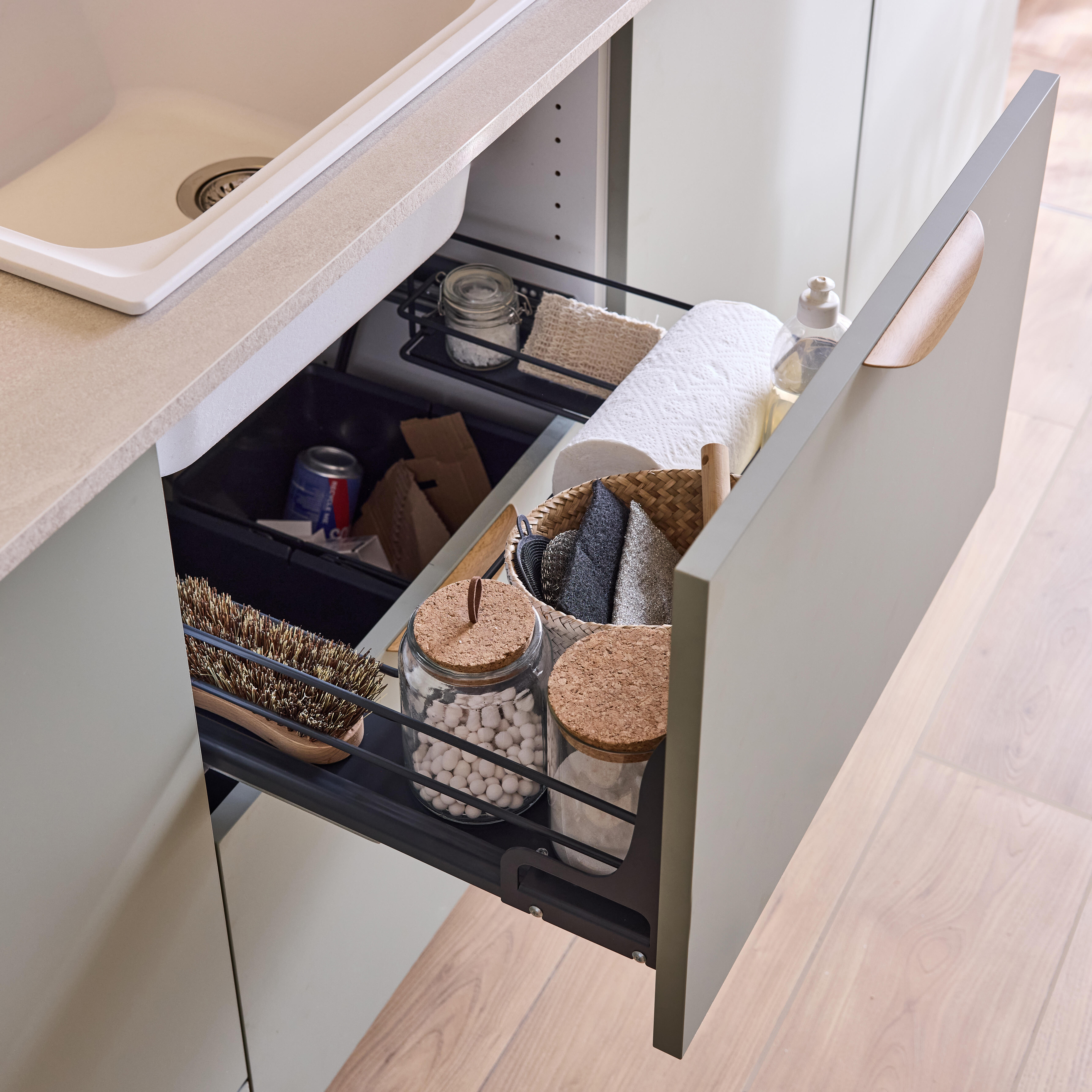 Tiroir sous évier DELINIA ID gris anthracite L60 - 2