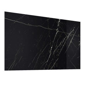 Melko® Paraschizzi In Vetro Temperato Per Cucina, Nero 90x40 Cm, Pannello Protettivo Con Kit Fissaggio Acciaio Inox