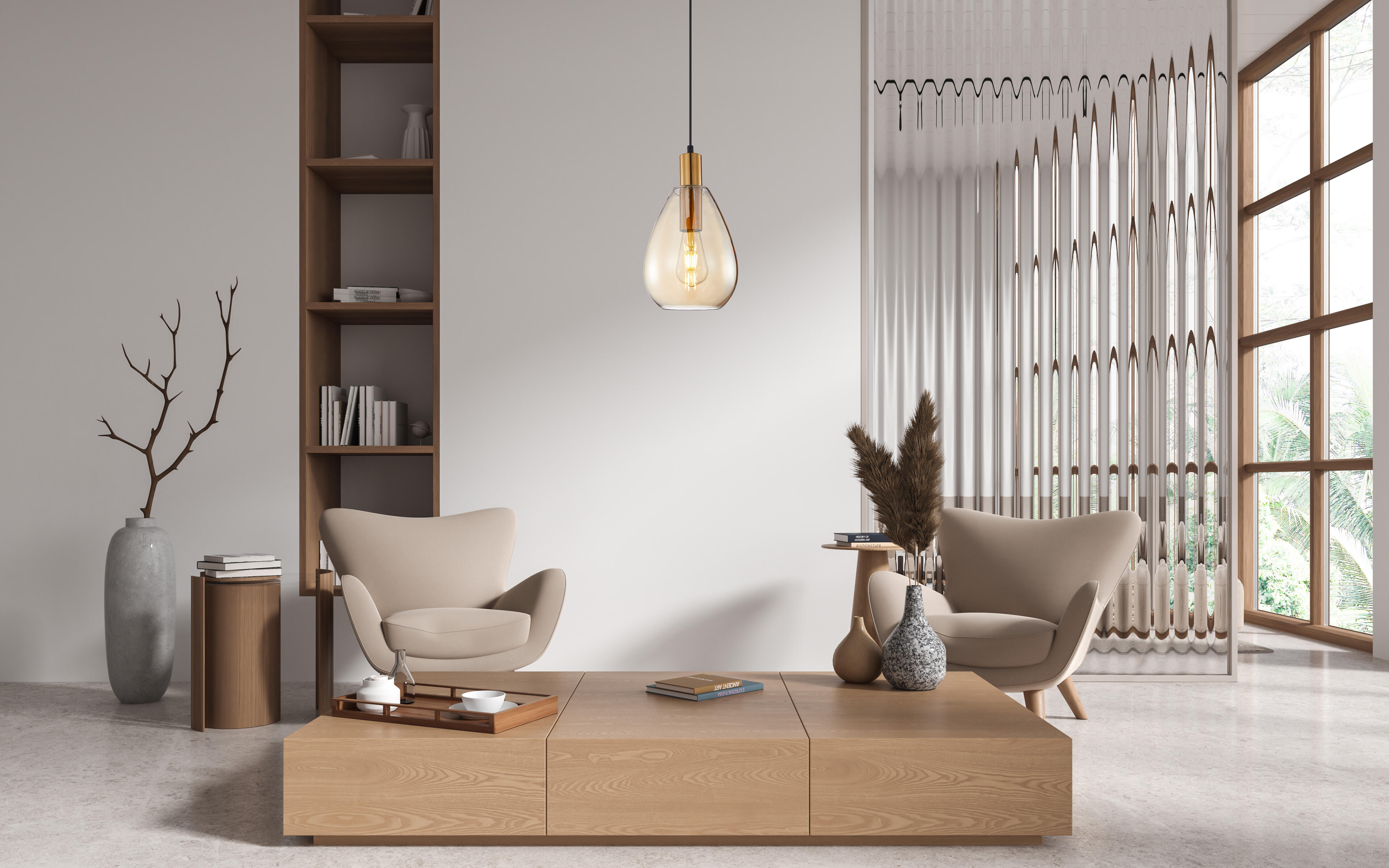 Lampa wisząca Zulo bursztyn E27 Italux - 2