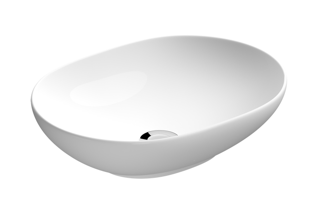 Umywalka nablatowa Savio owalna 50x38x13,5 cm biała Mito 