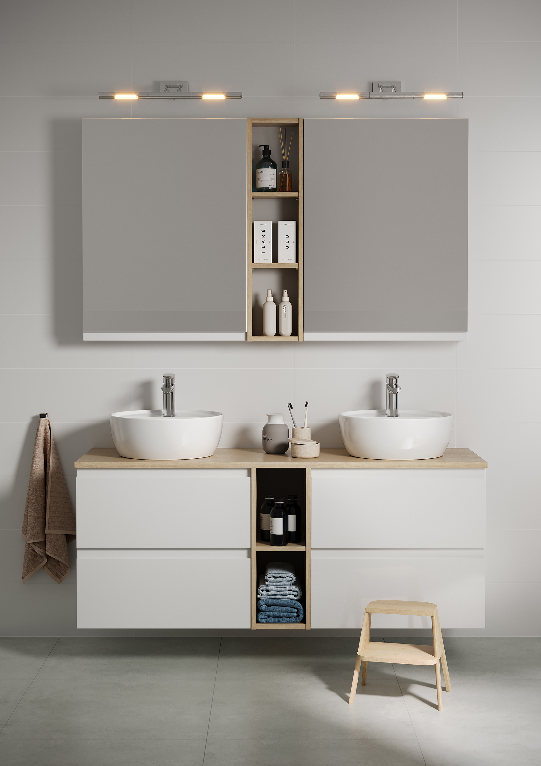Umywalka ceramiczna nablatowa Moduo 40x40 cm biała Cersanit - 5