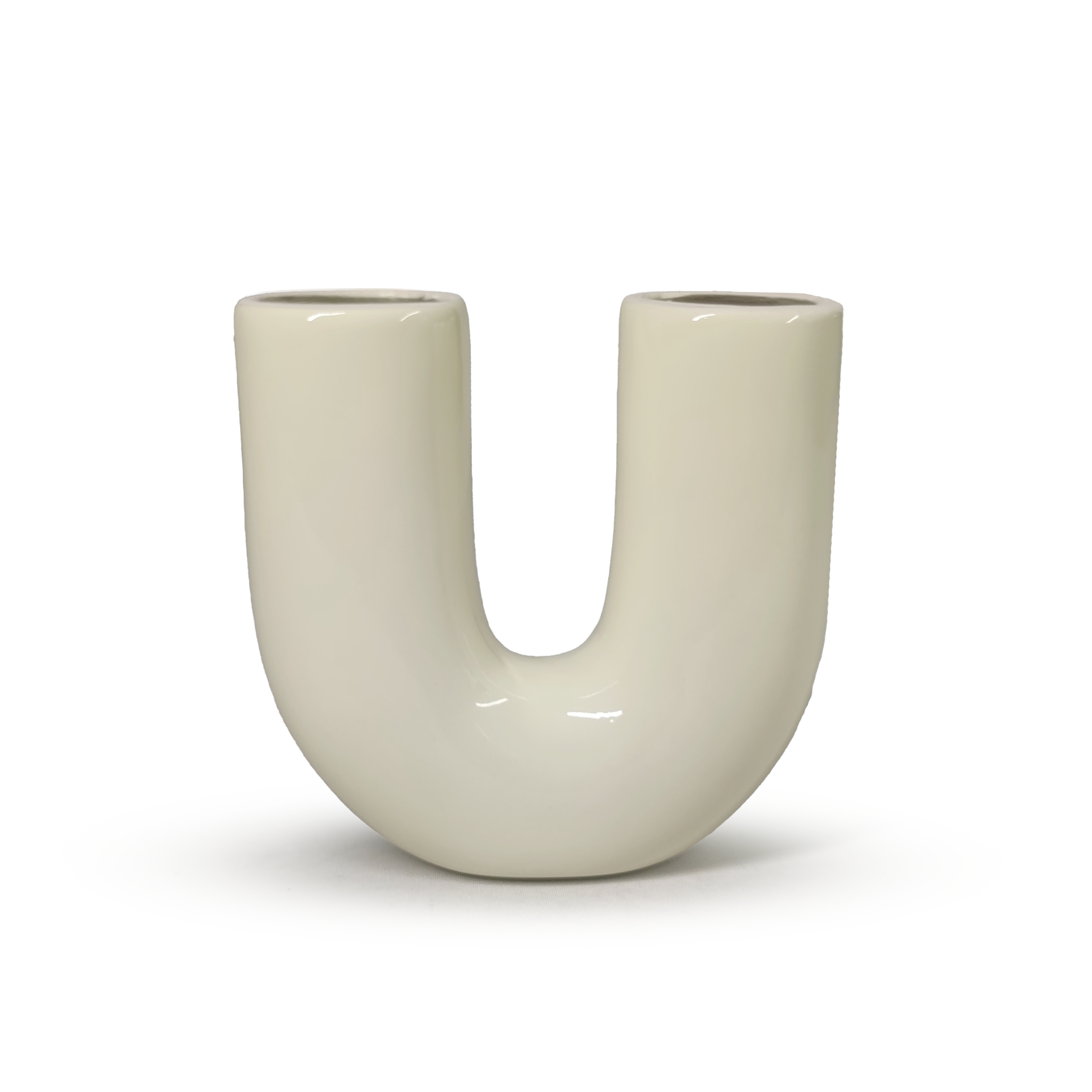 Vase décoratif céramique Pop u, beige l.19 x H.18 cm, Diam.19 cm