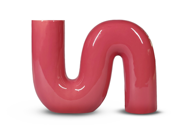 Vase décoratif céramique Pop s, rouge l.27 x H.21 cm, Diam.27 cm