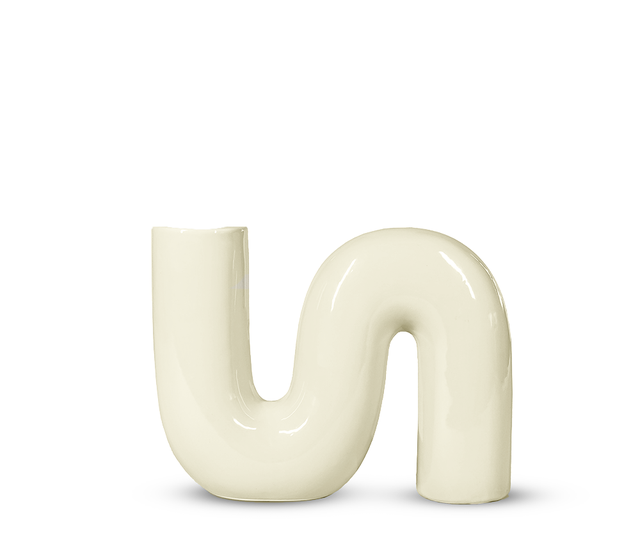 Vase décoratif céramique Pop s, beige l.27 x H.21 cm, Diam.27 cm