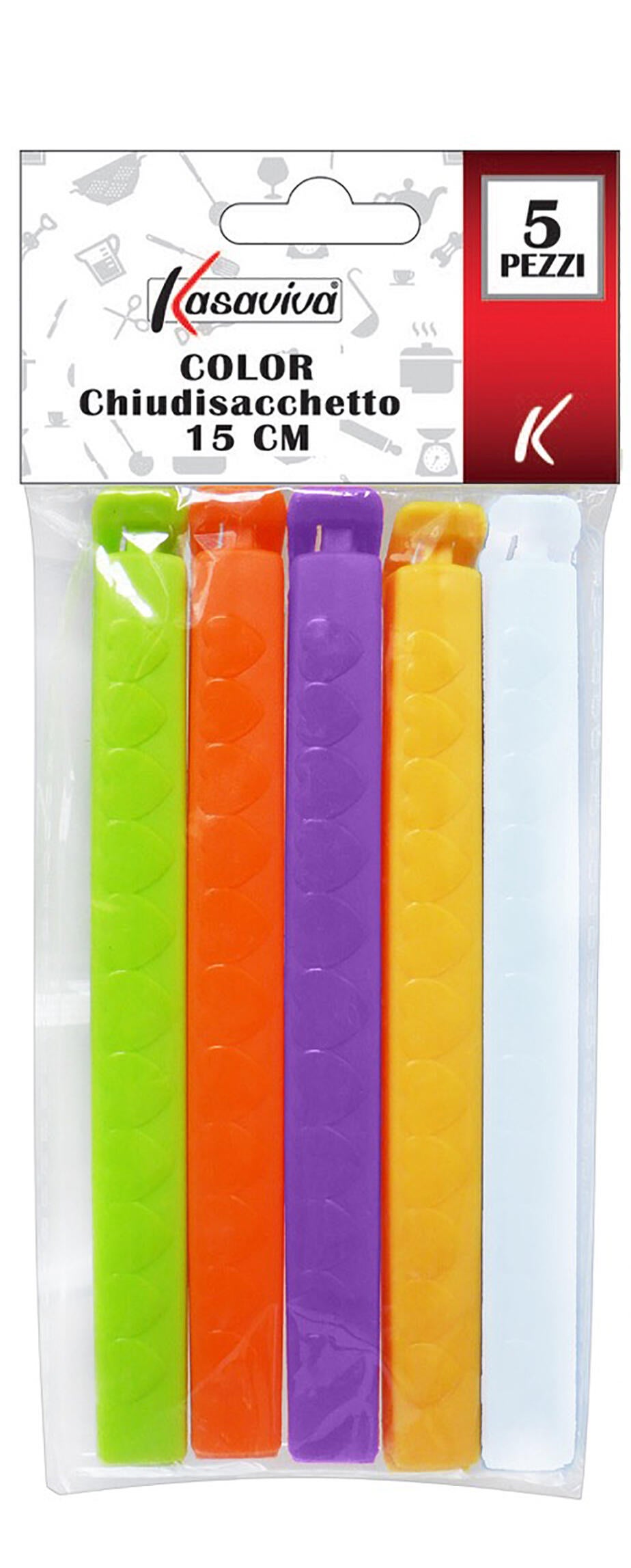 Clip chiudi sacchetto color 15cm - 3