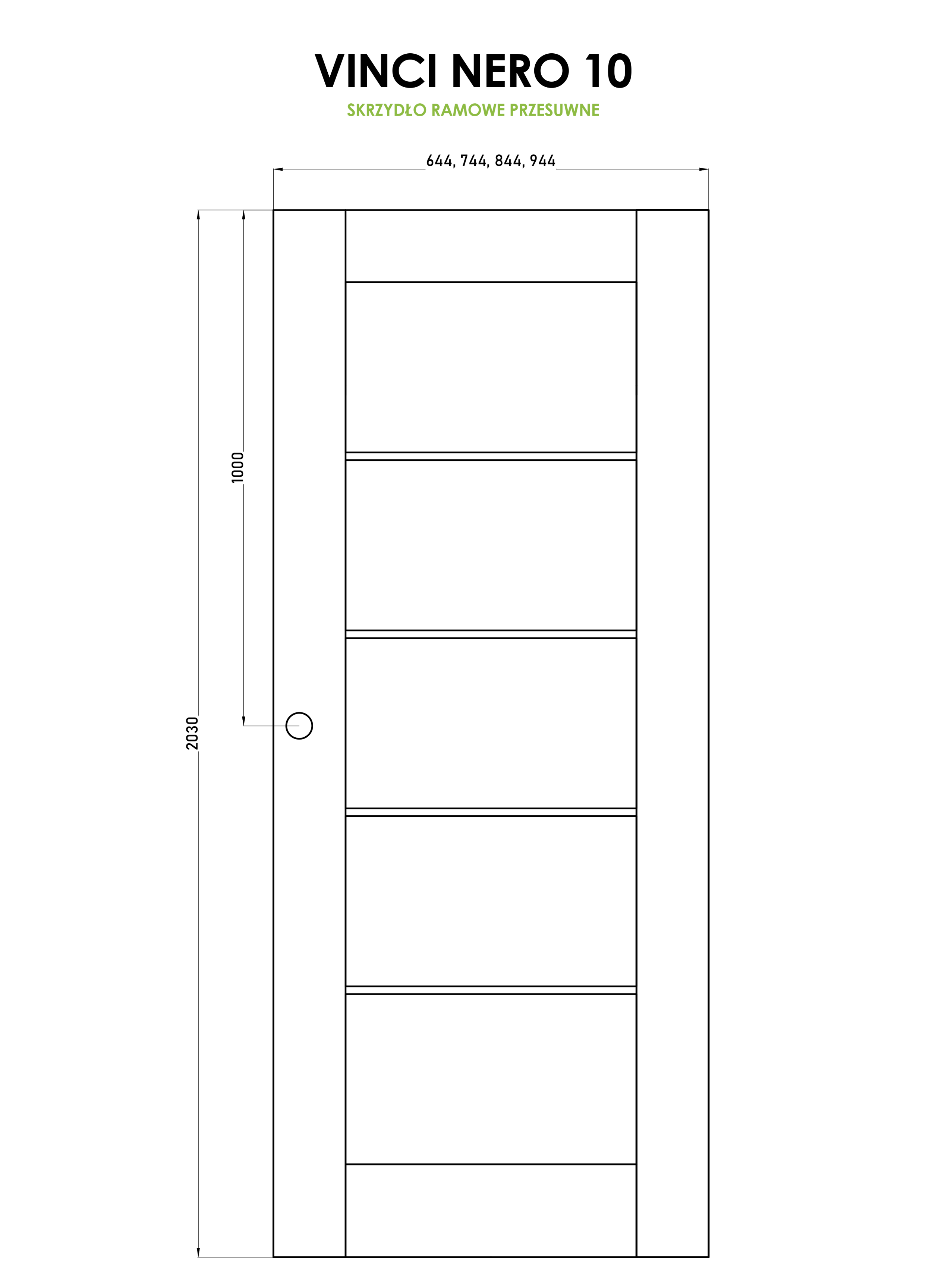 Drzwi przesuwne pokojowe Vinci Nero Cashmere 80 prawe Voster - 4