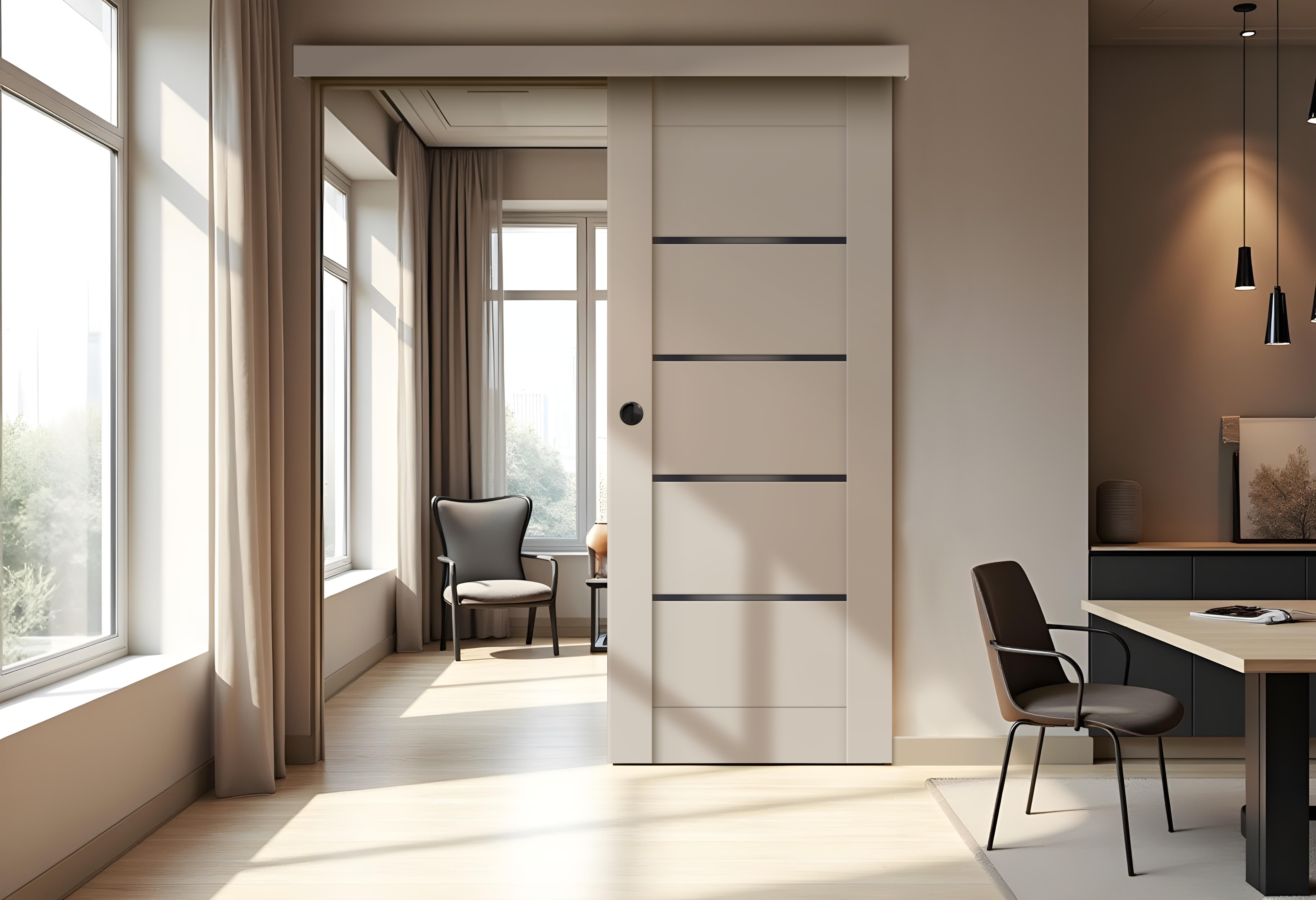 Drzwi przesuwne pokojowe Vinci Nero Cashmere 80 prawe Voster - 3