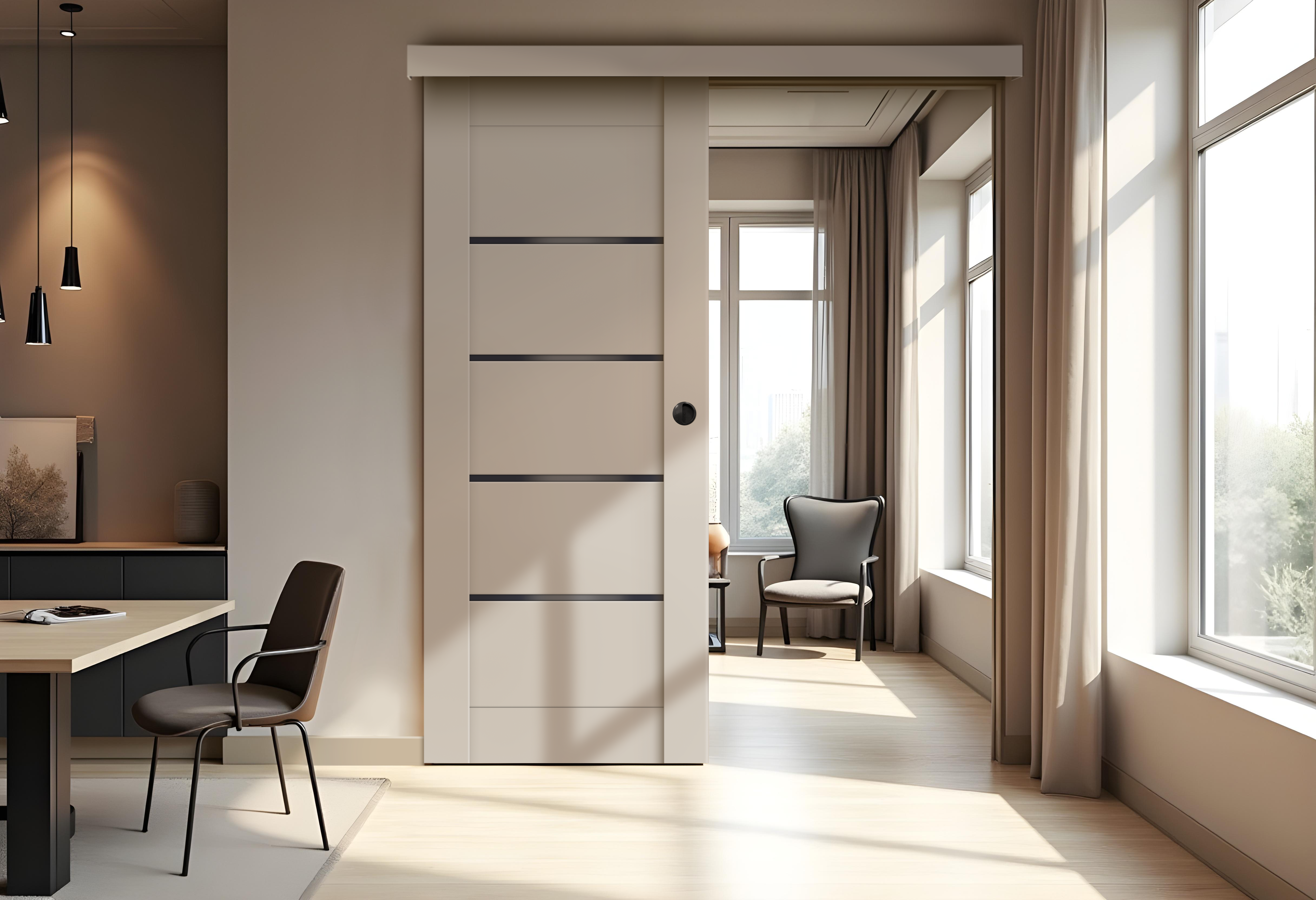 Drzwi przesuwne pokojowe Vinci Nero Cashmere 70 lewe Voster - 2