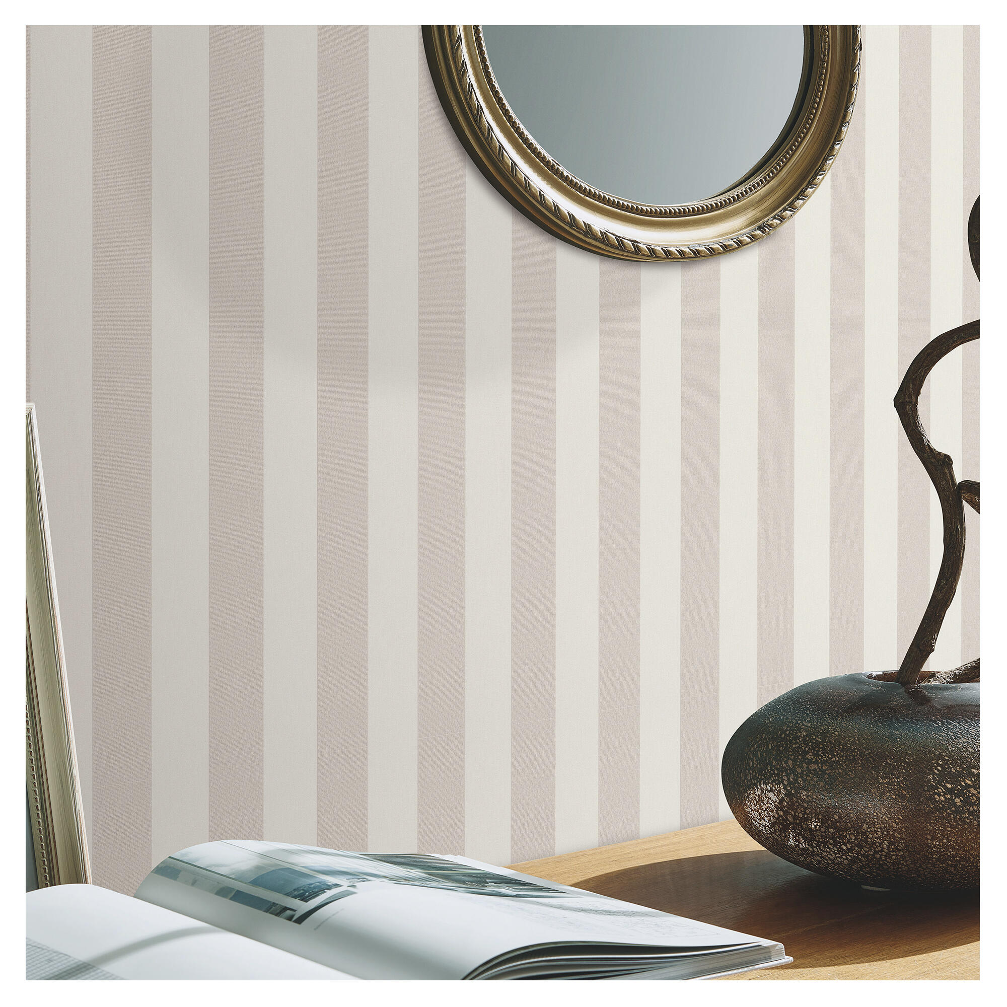 Papel pintado vinilo geométrico rayas 8526 beige
