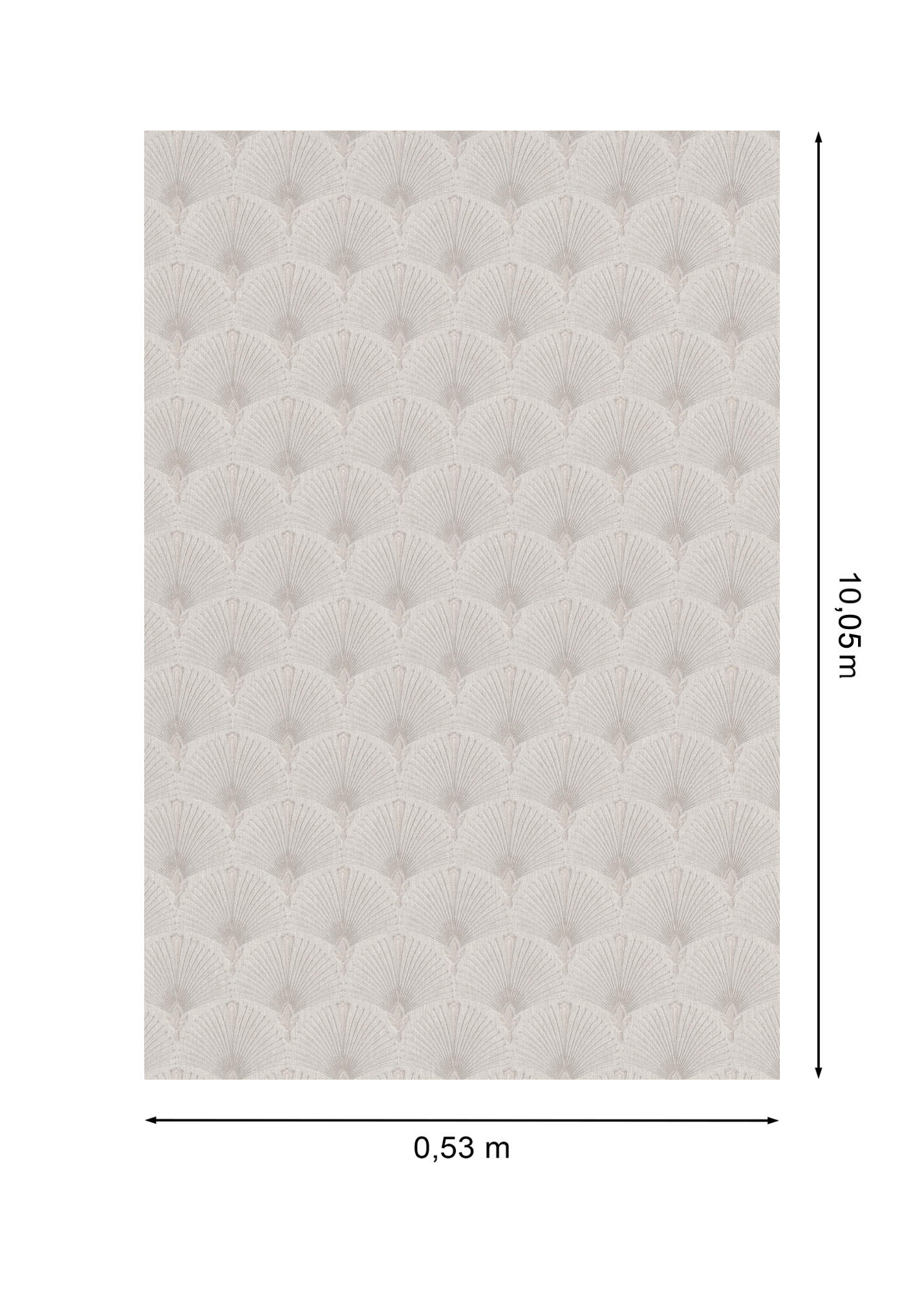 Papel pintado Vinilo Geométrico beige Abanicos 8513 ERISMAN. De 53cm x 10m. Lavable. Apto para cocinas o baños. Método de pegado: aplicación cola en pared - 4