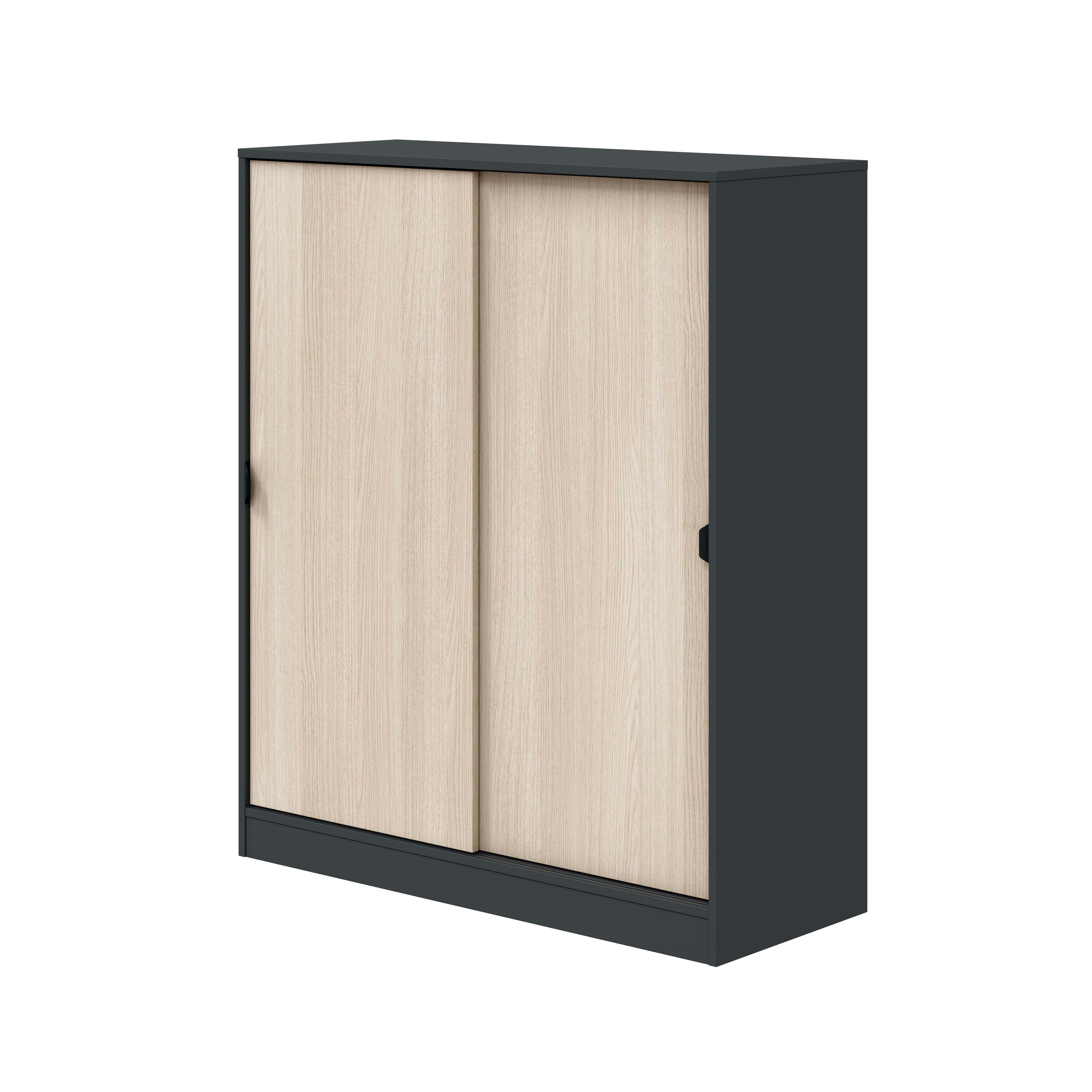 Fores  Armario Puerta Corredera Garona 101X119x41cm Con 2 Puertas Color Roble , Leroy Merlin