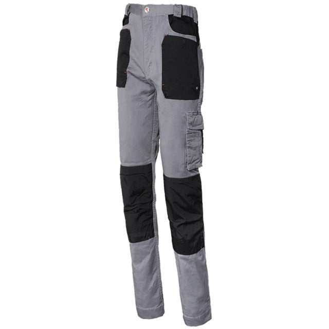 PANTALON DE TRABAJO MULTIBOLSILLOS REFORZADO GRIS TALLA XL ISSA 8730B