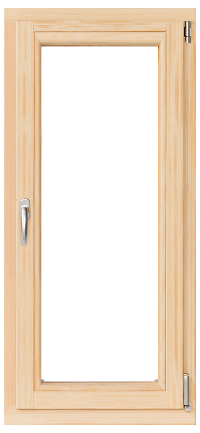 Okno drewniane sosnowe 2-szybowe fasadowe OB4 865x2095 mm rozwierno-uchylne lewe do wewnątrz Lupol