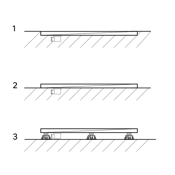 Installazione del piatto doccia Remix Sensea