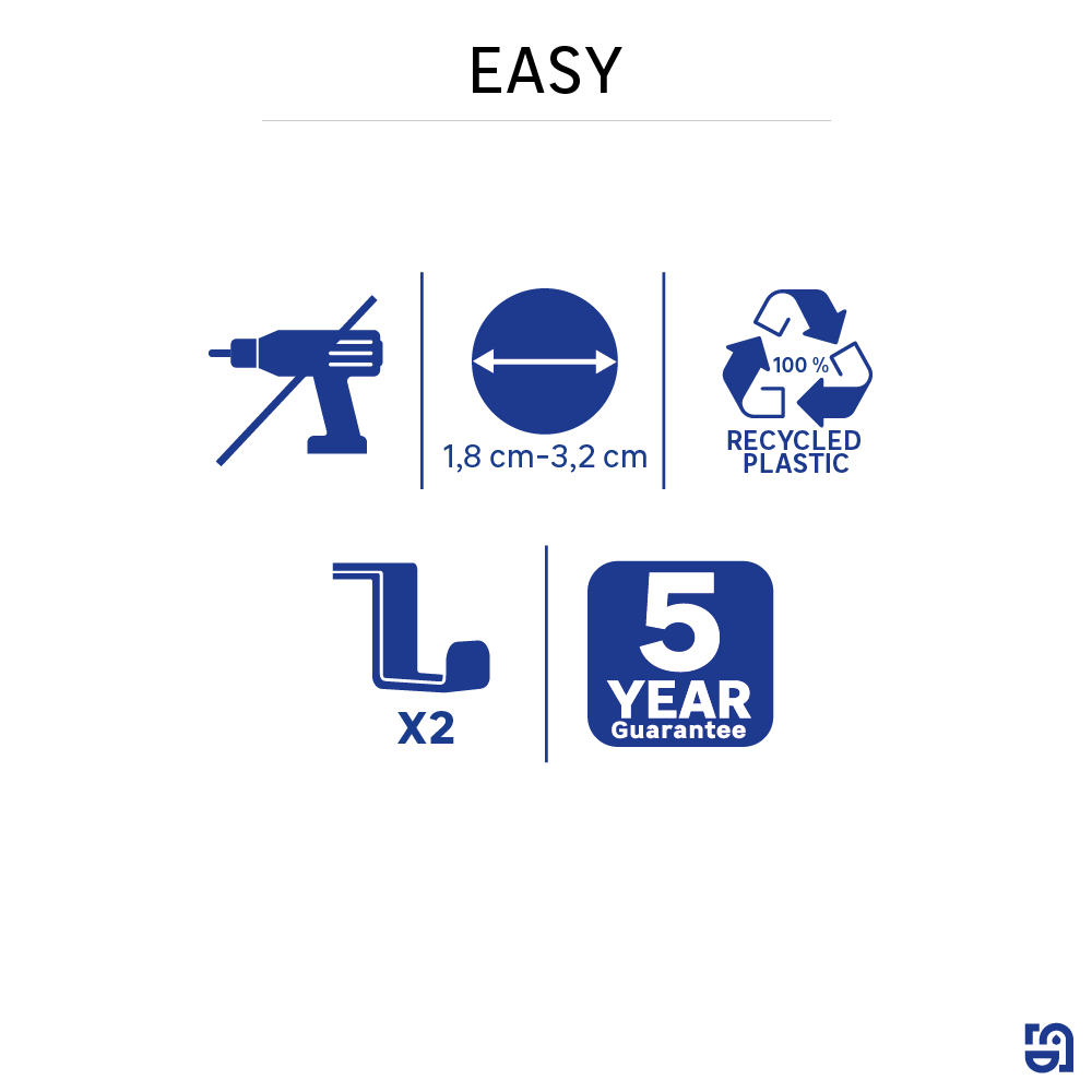 Organizador de ducha Easy blanco 25.6x10.6x10.6 cm - 9