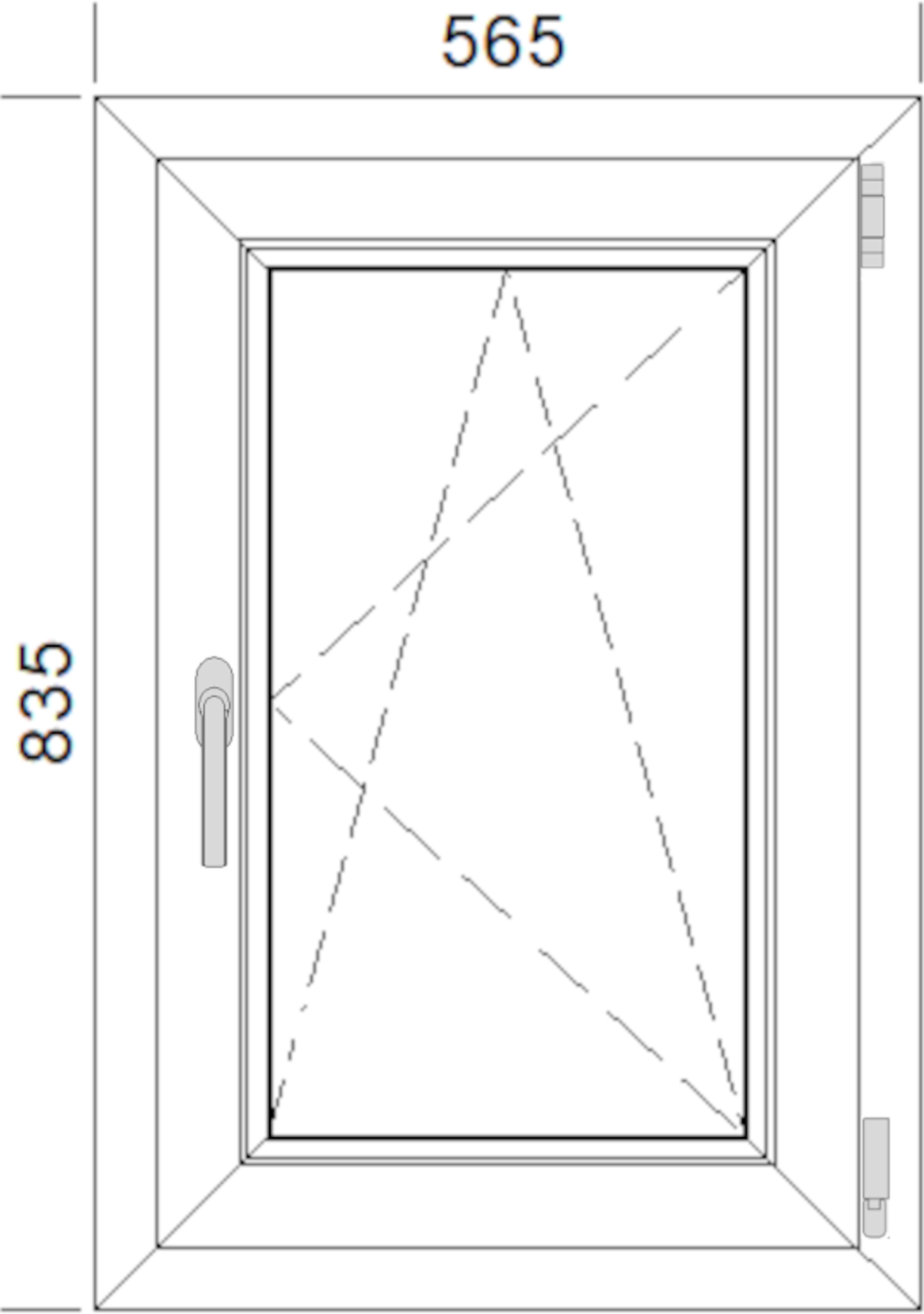 Okno drewniane sosnowe 3-szybowe fasadowe LM 90 O4 565x835 mm rozwierno-uchylne prawe do wewnątrz Lupol - 2