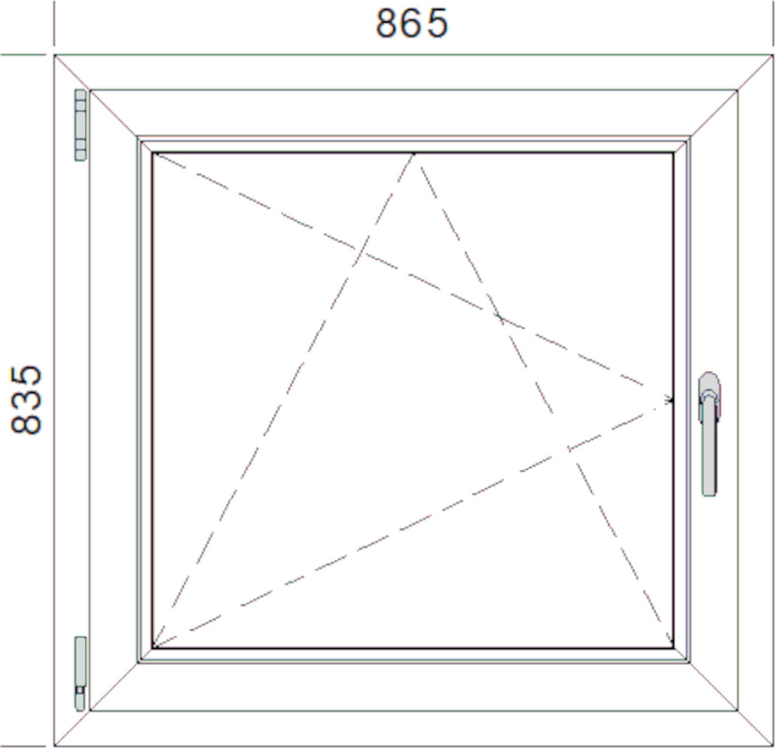 Okno drewniane sosnowe 2-szybowe fasadowe O5 865x835 mm rozwierno-uchylne lewe do wewnątrz Lupol - 2