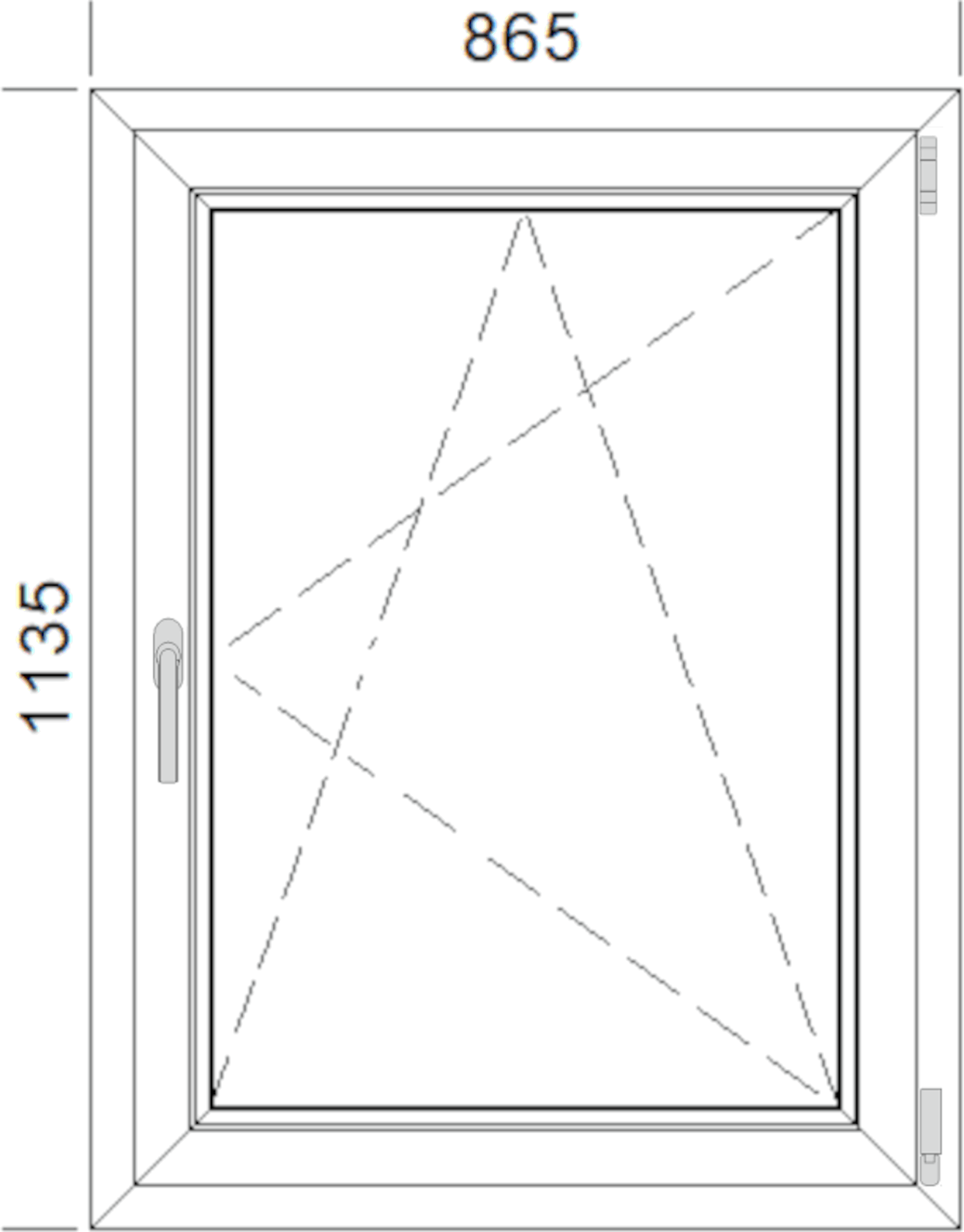 Okno drewniane sosnowe 3-szybowe fasadowe LM 90 O14 865x1135 mm rozwierno-uchylne prawe do wewnątrz Lupol - 2