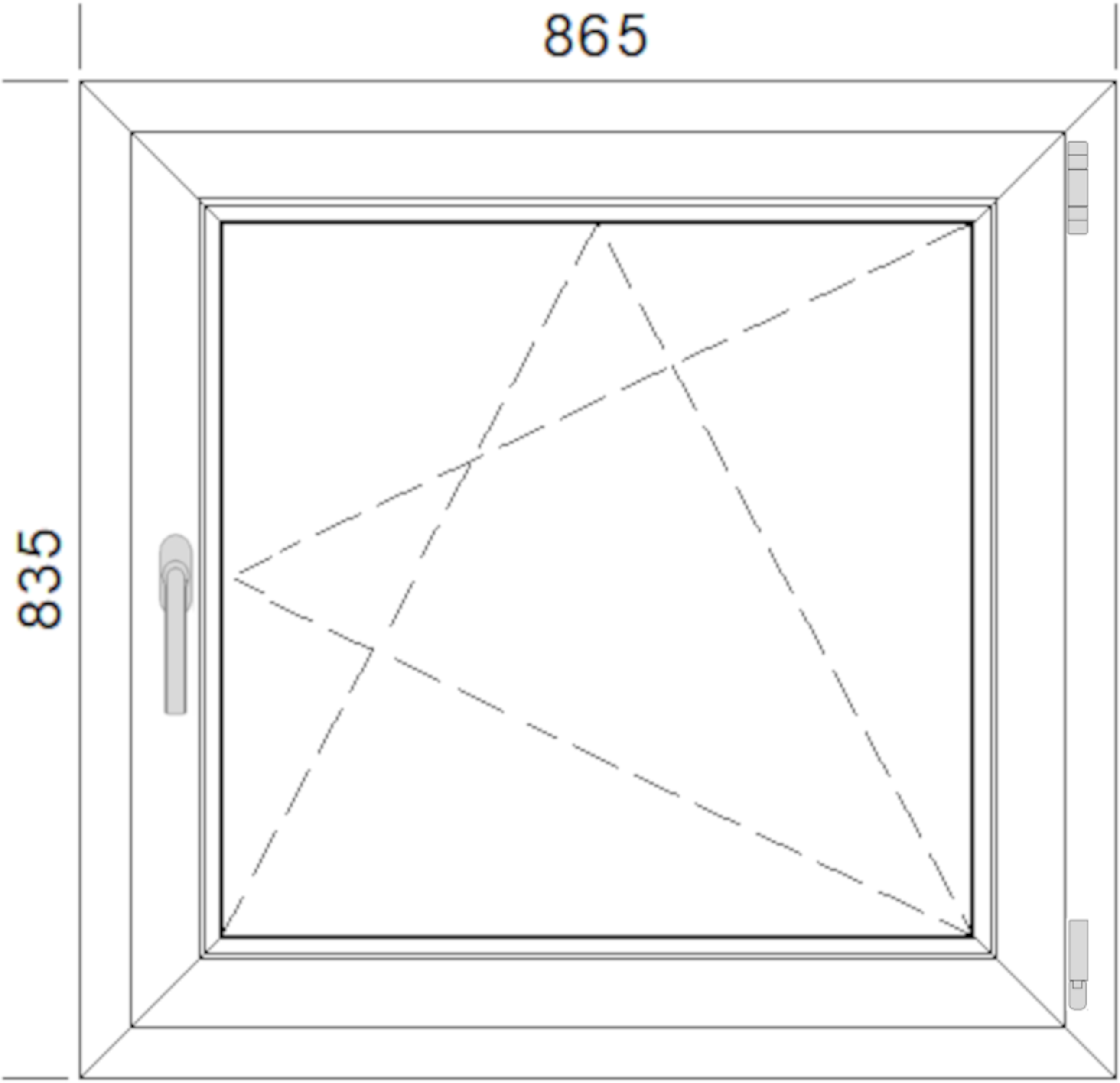 Okno drewniane sosnowe 2-szybowe fasadowe O5 865x835 mm rozwierno-uchylne prawe do wewnątrz Lupol - 2