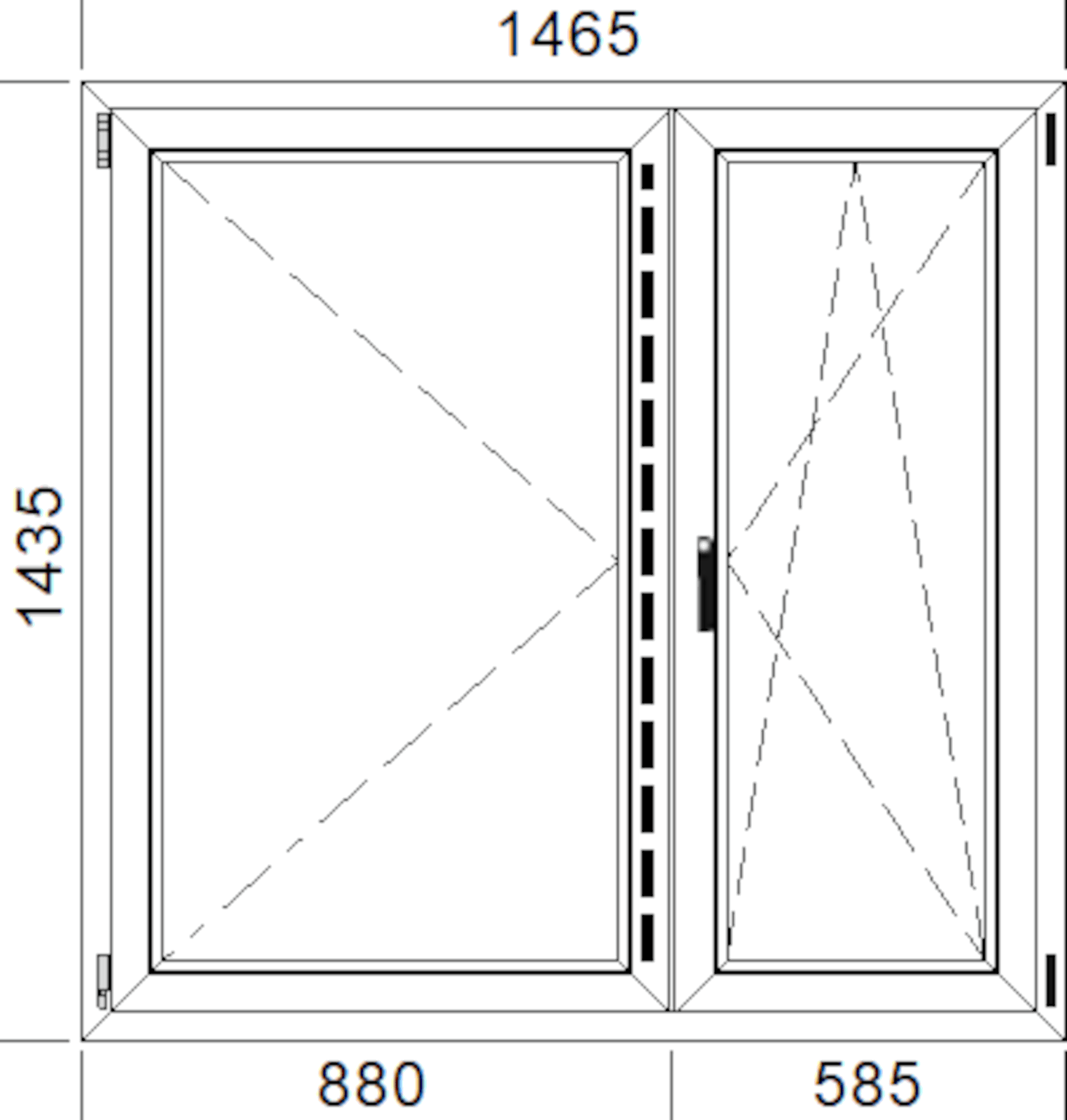 Okno drewniane sosnowe 3-szybowe fasadowe LM 90 O34 1465x1435 mm rozwierno-uchylne prawe/lewe do wewnątrz Lupol - 2