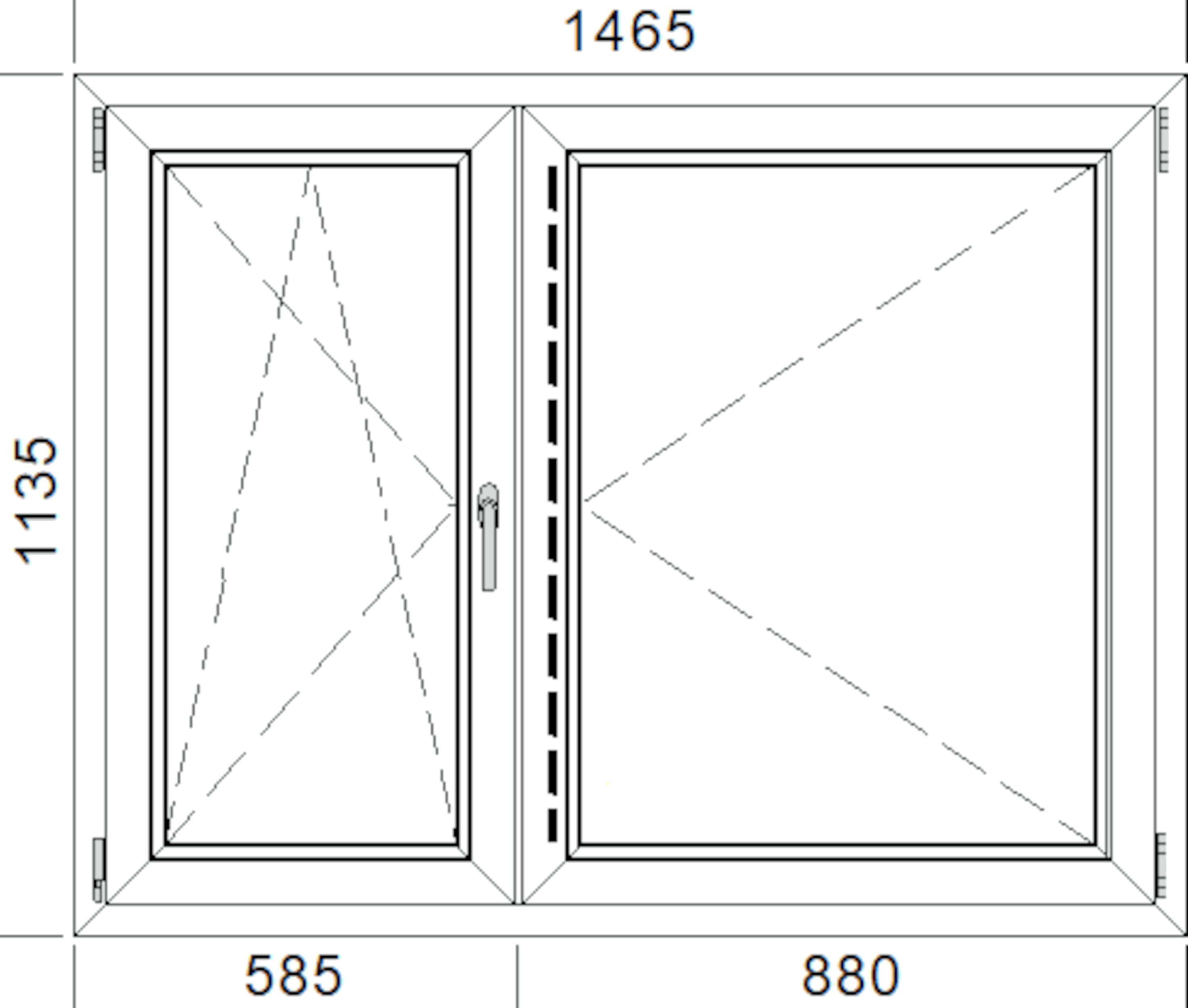 Okno drewniane sosnowe 3-szybowe fasadowe LM 90 O19 1465x1135 mm rozwierno-uchylne lewe do wewnątrz Lupol - 2