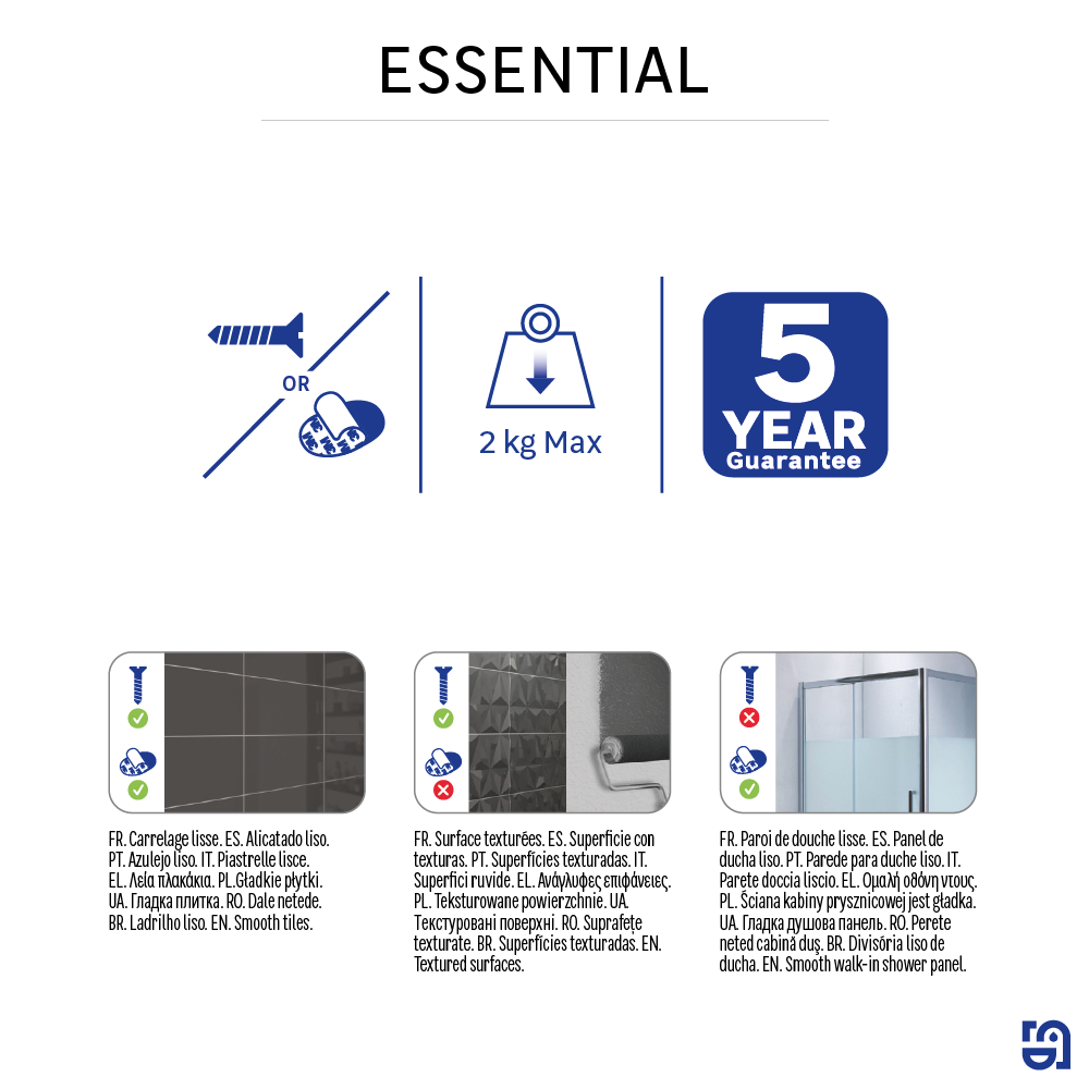 Cesto de duche cromado Essential Sensea - 9