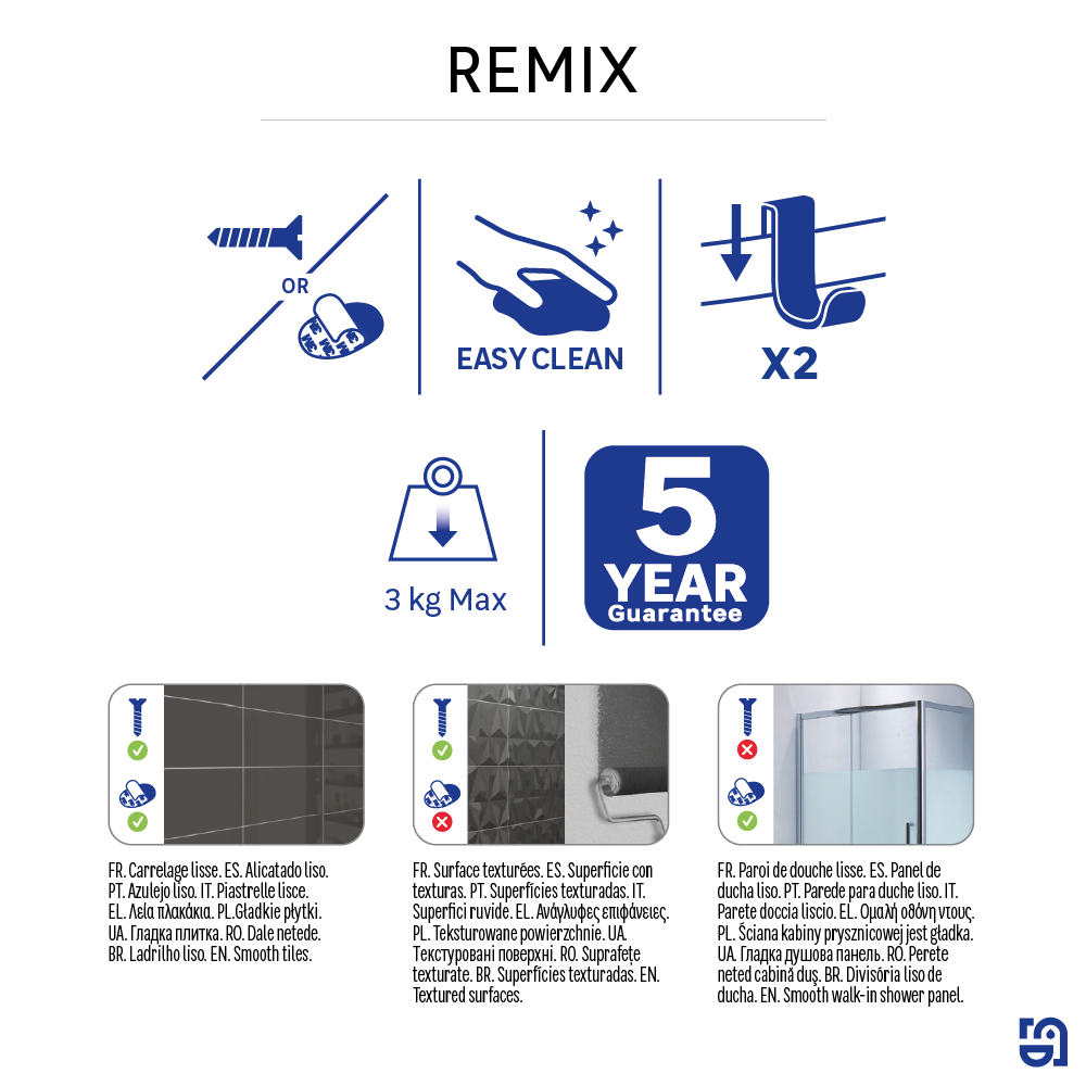 Cesto de duche preto Remix Sensea - 11