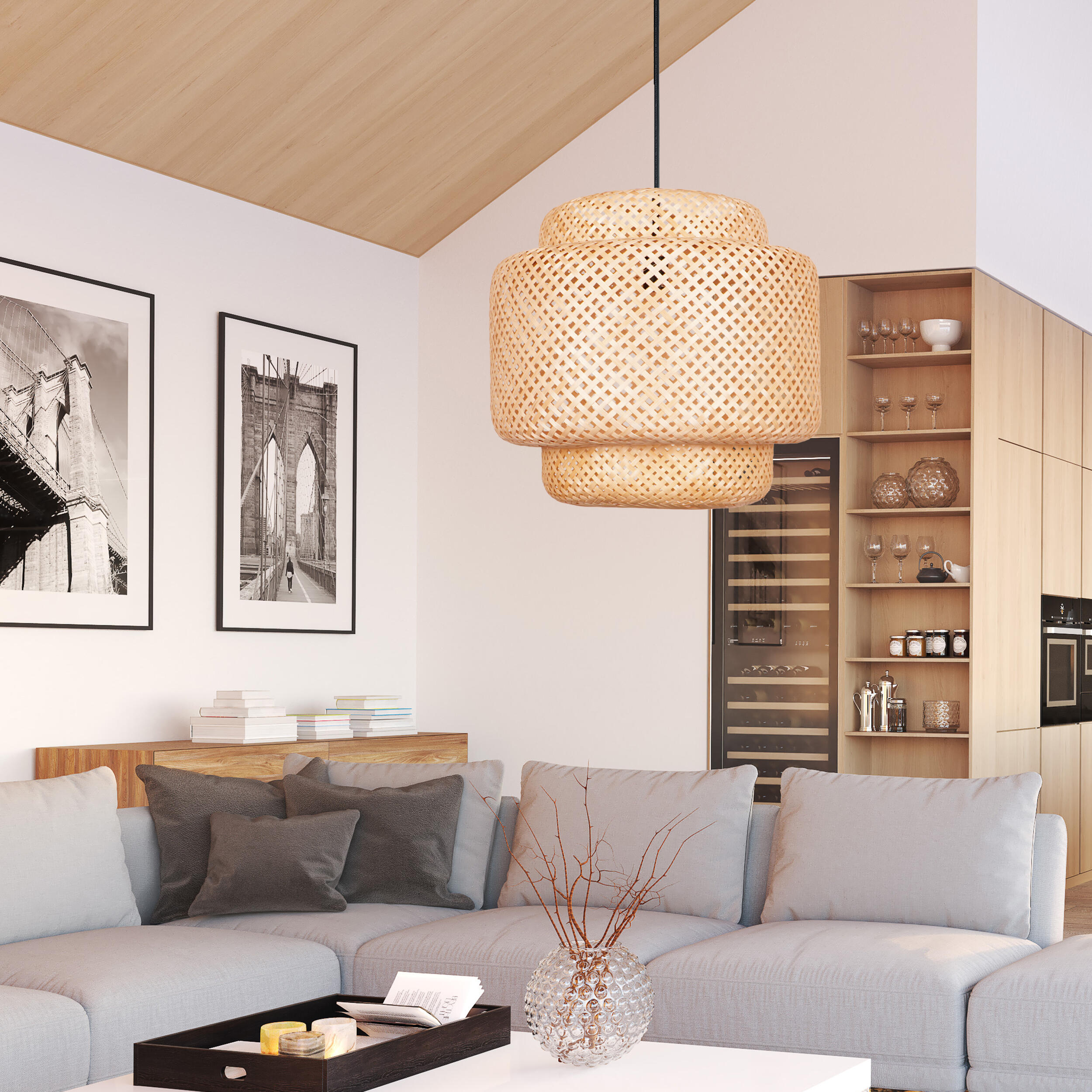 Lampa wisząca Berta natural E27 Goldlux - 2