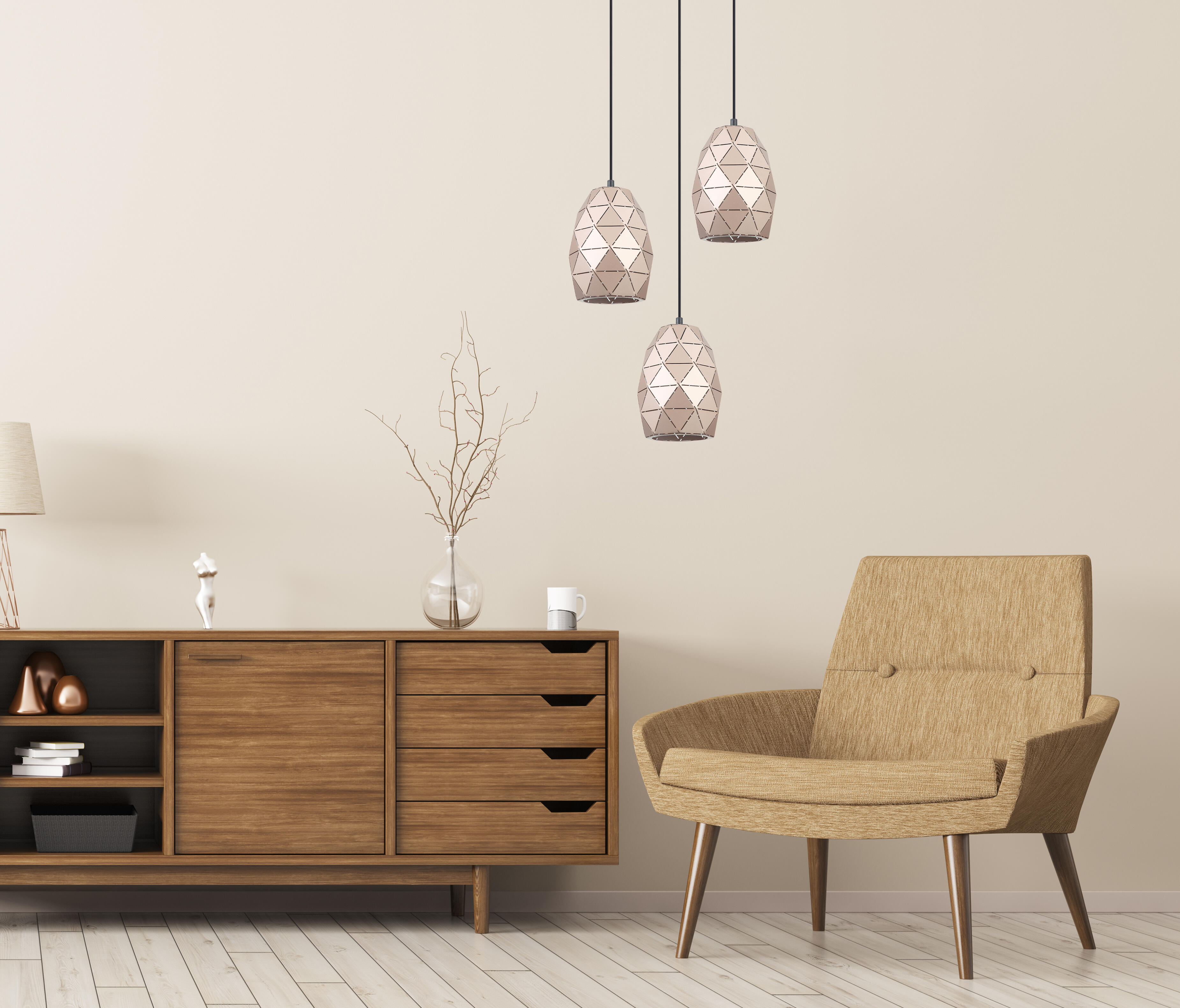 Lampa wisząca Harley miedziana E27 Italux - 3