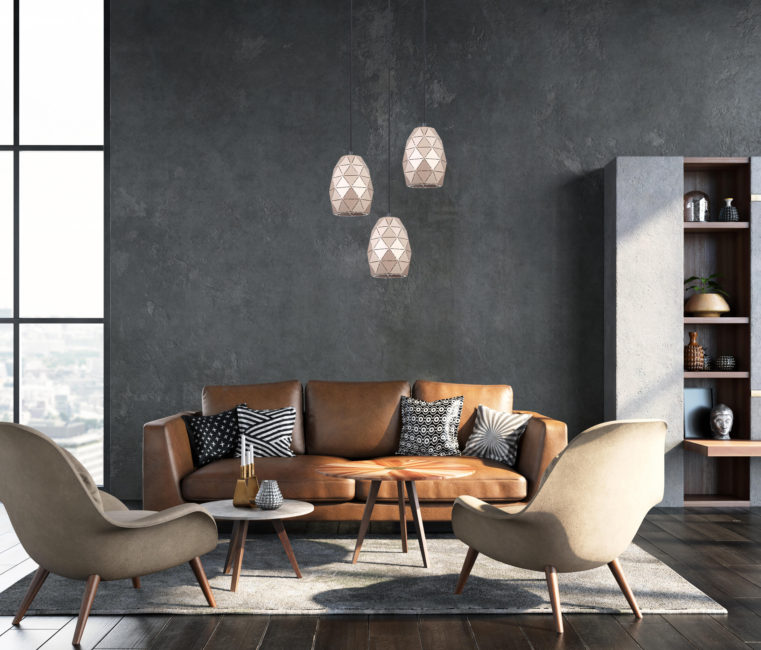 Lampa wisząca Harley miedziana E27 Italux - 2