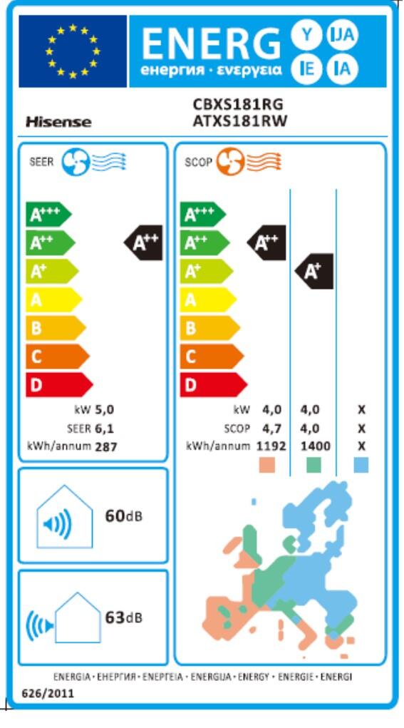 Unità interna condizionatore HISENSE 18000 BTU inverter WIFI A++/A+ serie HALO + - 5