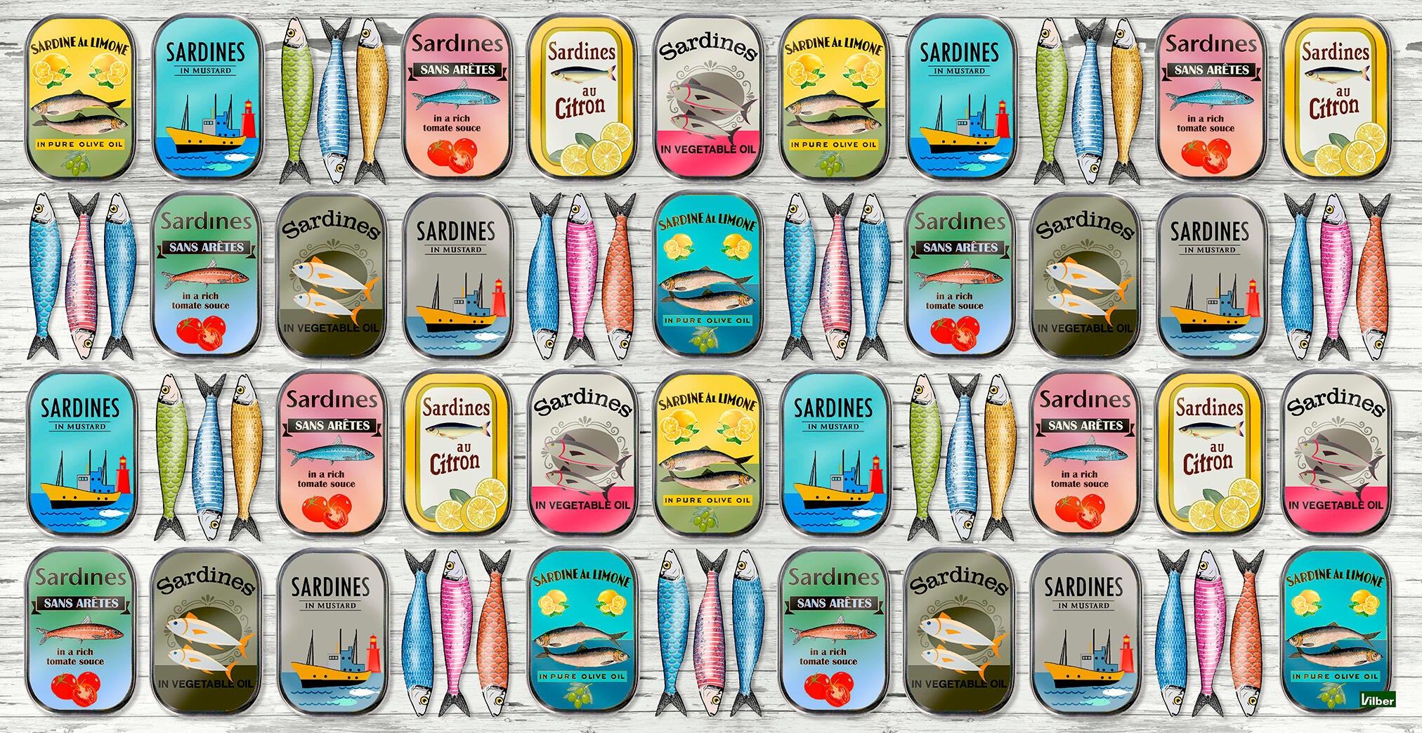 Alfombra vinílica sardines 40x78 cm