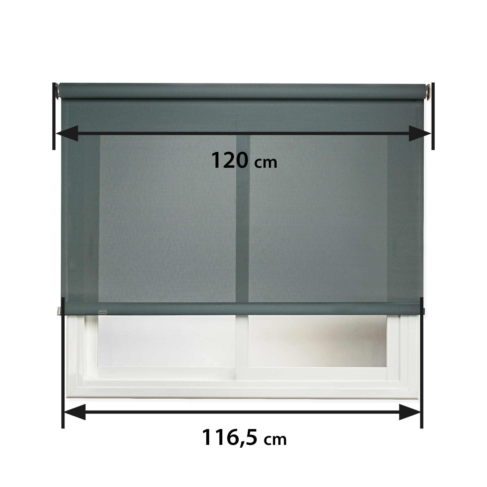 Estor enrollable screen 5% térmico con cadena Industry PVC liso gris oscuro de 120x250cm - 2