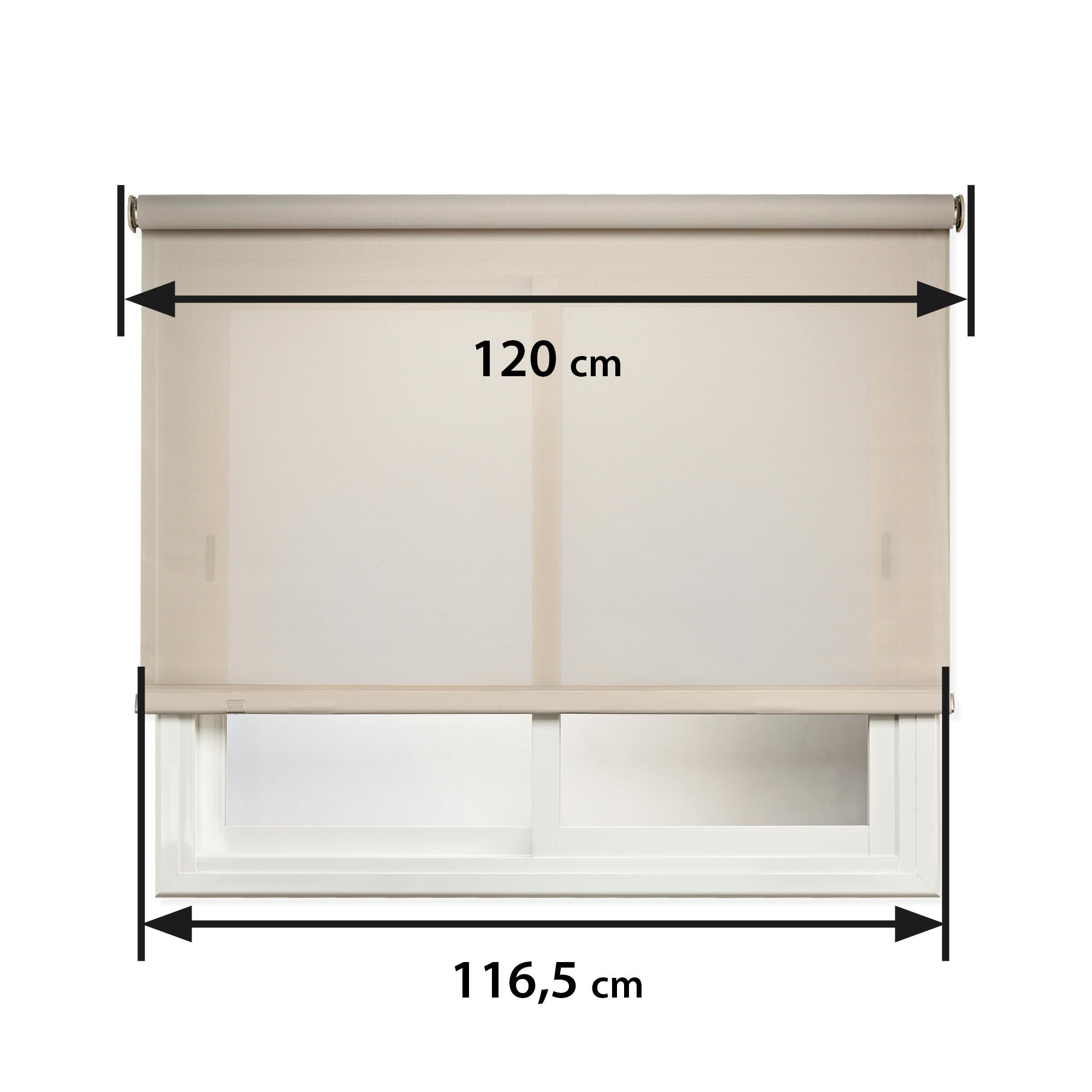Estor enrollable screen 5% térmico con cadena Industry pvc liso beige de 120x250cm - 2