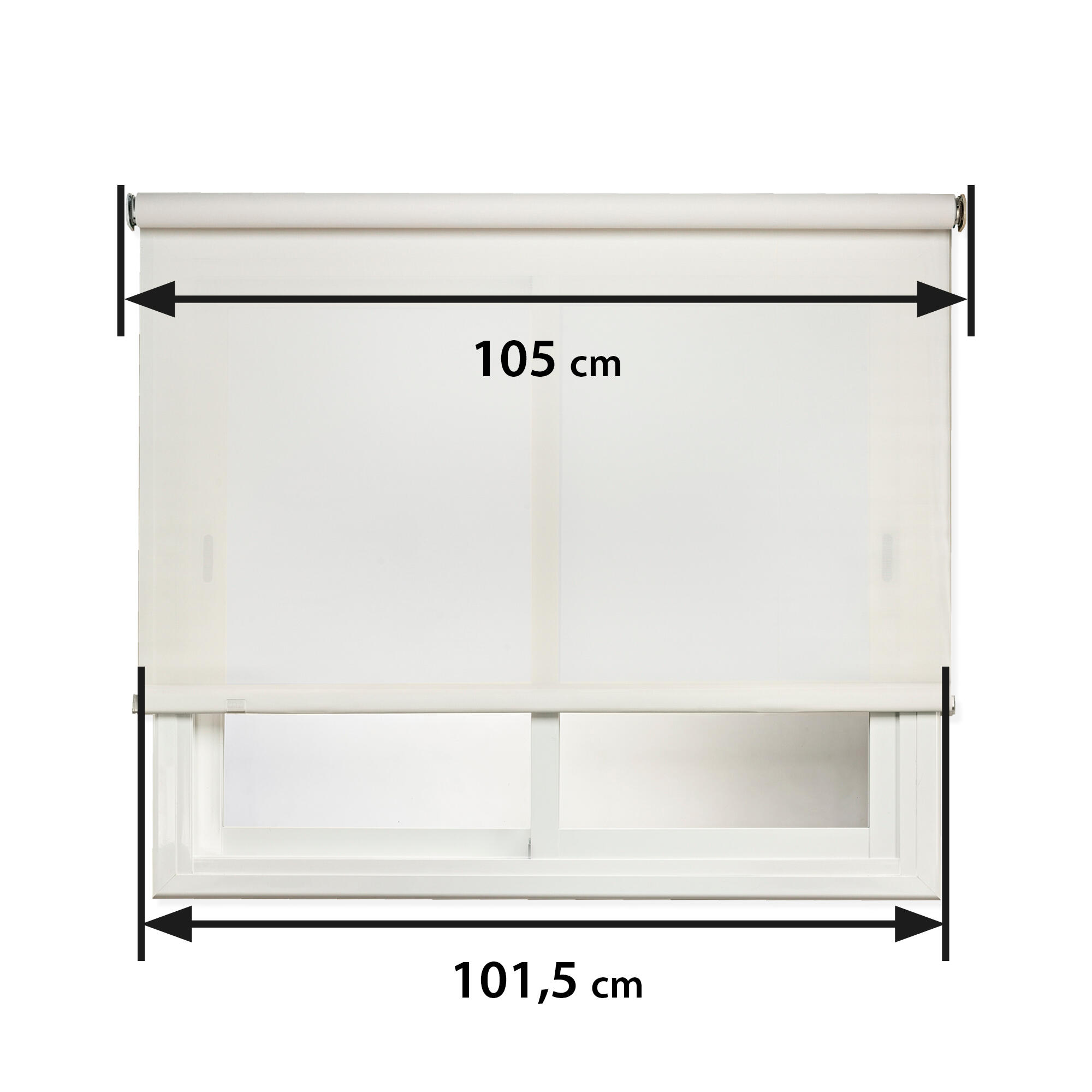 Estor enrollable screen 5% térmico  Industry de 105x250cm pvc liso blanco con cadena - 2